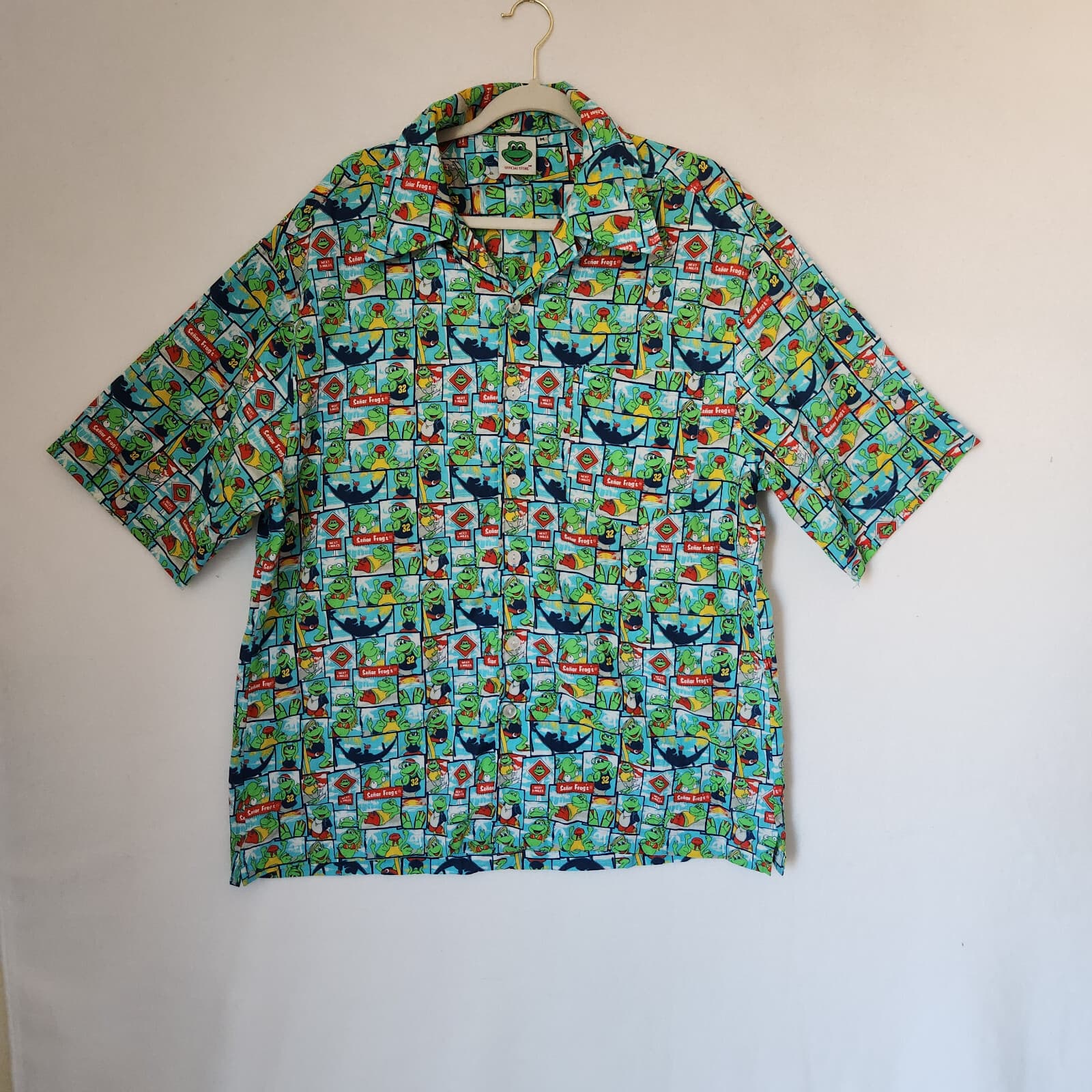 Senor Frog's Edesa Button-Down Hawaii Shirt Short Sleeve Multicolor Cotton Men M - Thumbnail 2