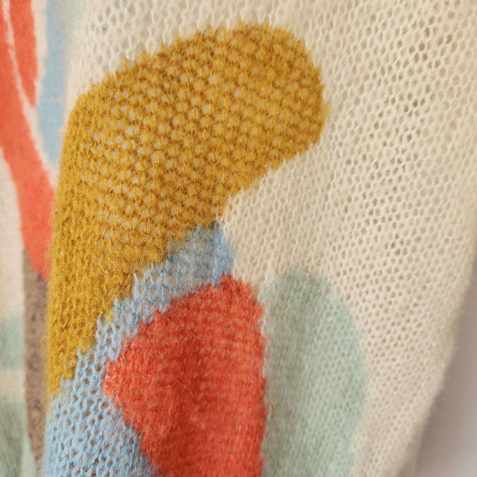 Sundance Abstract Cotton Wool Cashmere Mohair Crewneck Sweater Multicolor Sz.M - Thumbnail 6