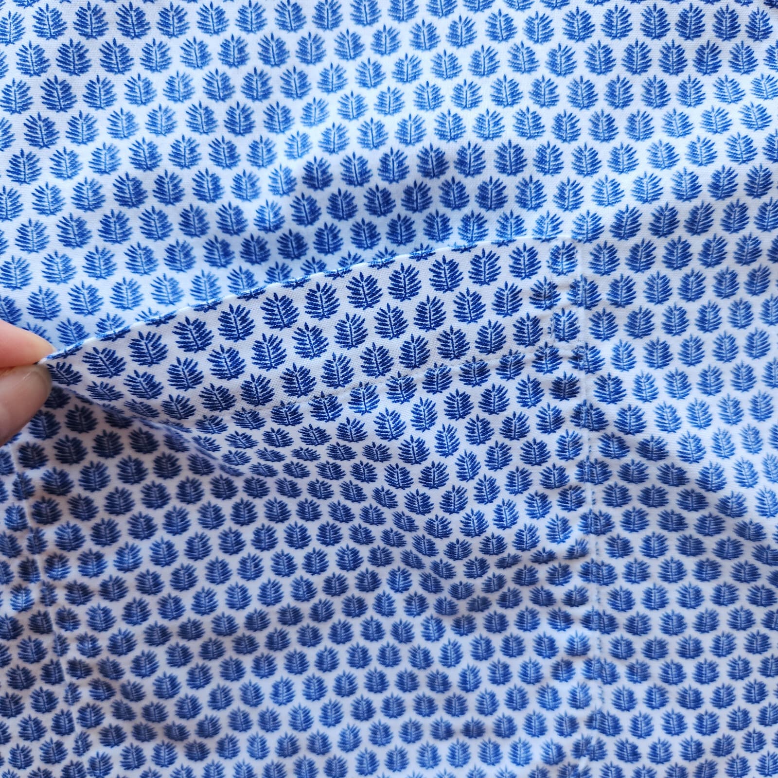 Vineyard Vines Men's 3XB Leaf-Printed Button-Up Shirt Short Sleeve Blue White - Thumbnail 7