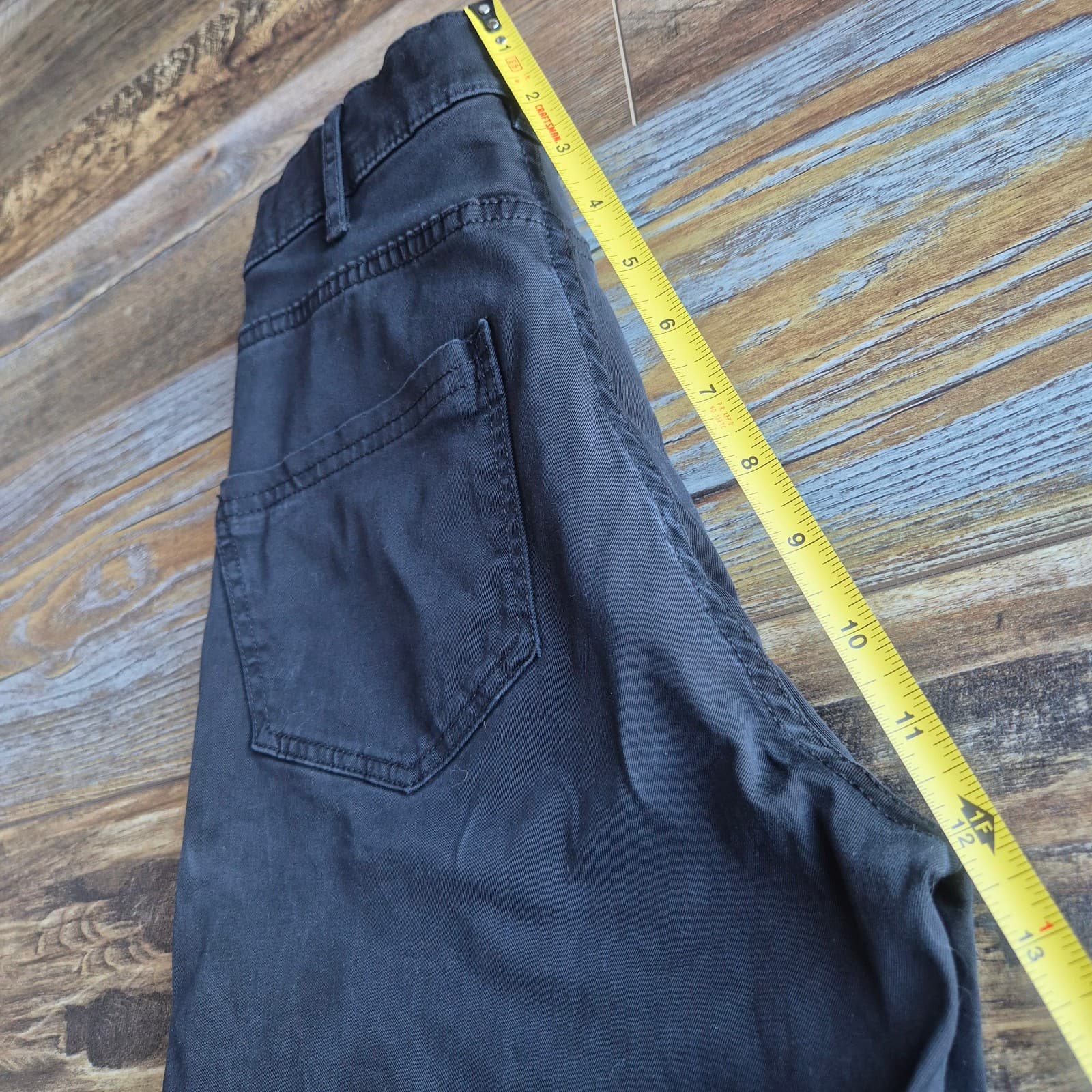 KOTN Egyptian Cotton Straigh Wide-Leg Copped Pants Zip Pocket Black Women's 0 - Thumbnail 14