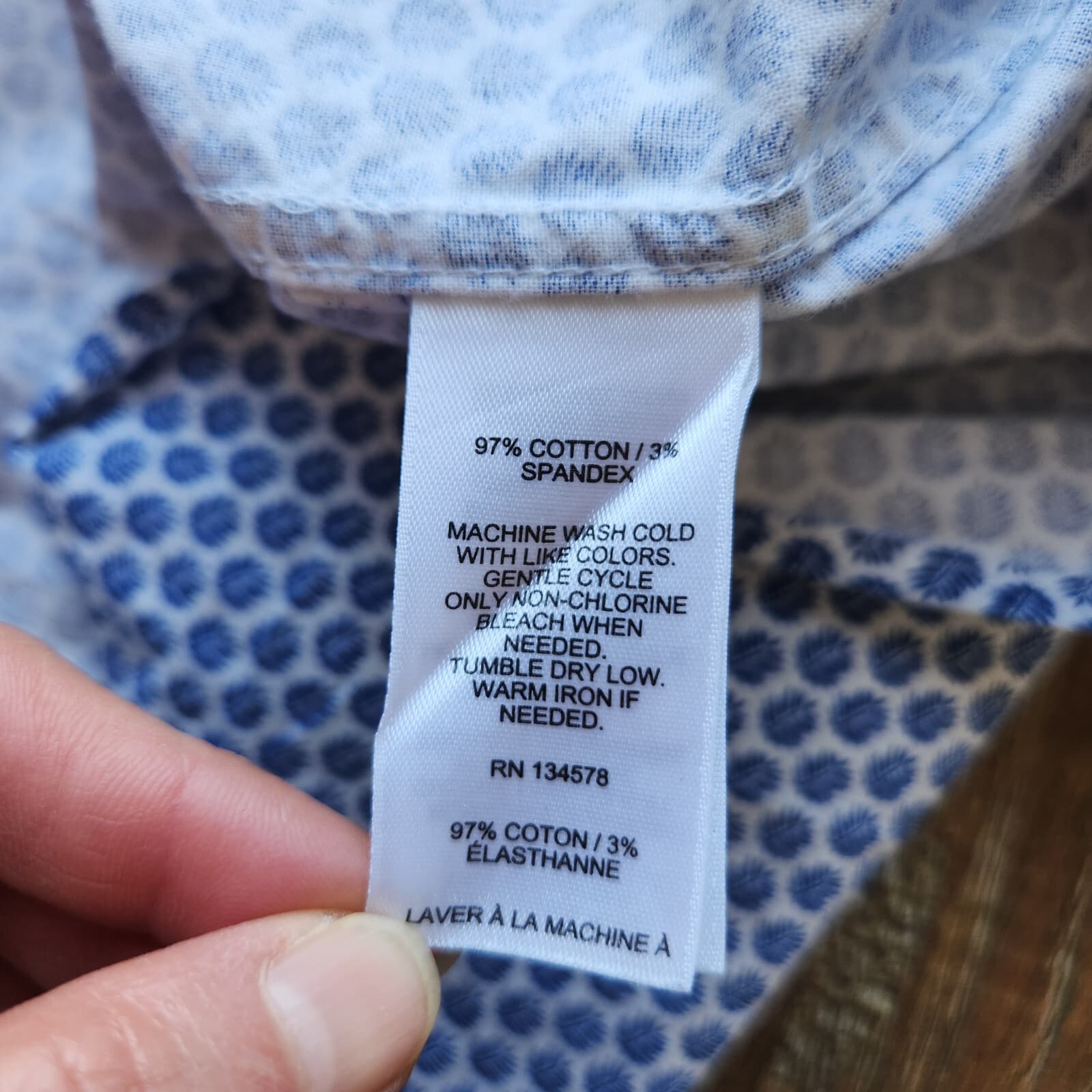 Vineyard Vines Men's 3XB Leaf-Printed Button-Up Shirt Short Sleeve Blue White - Thumbnail 9