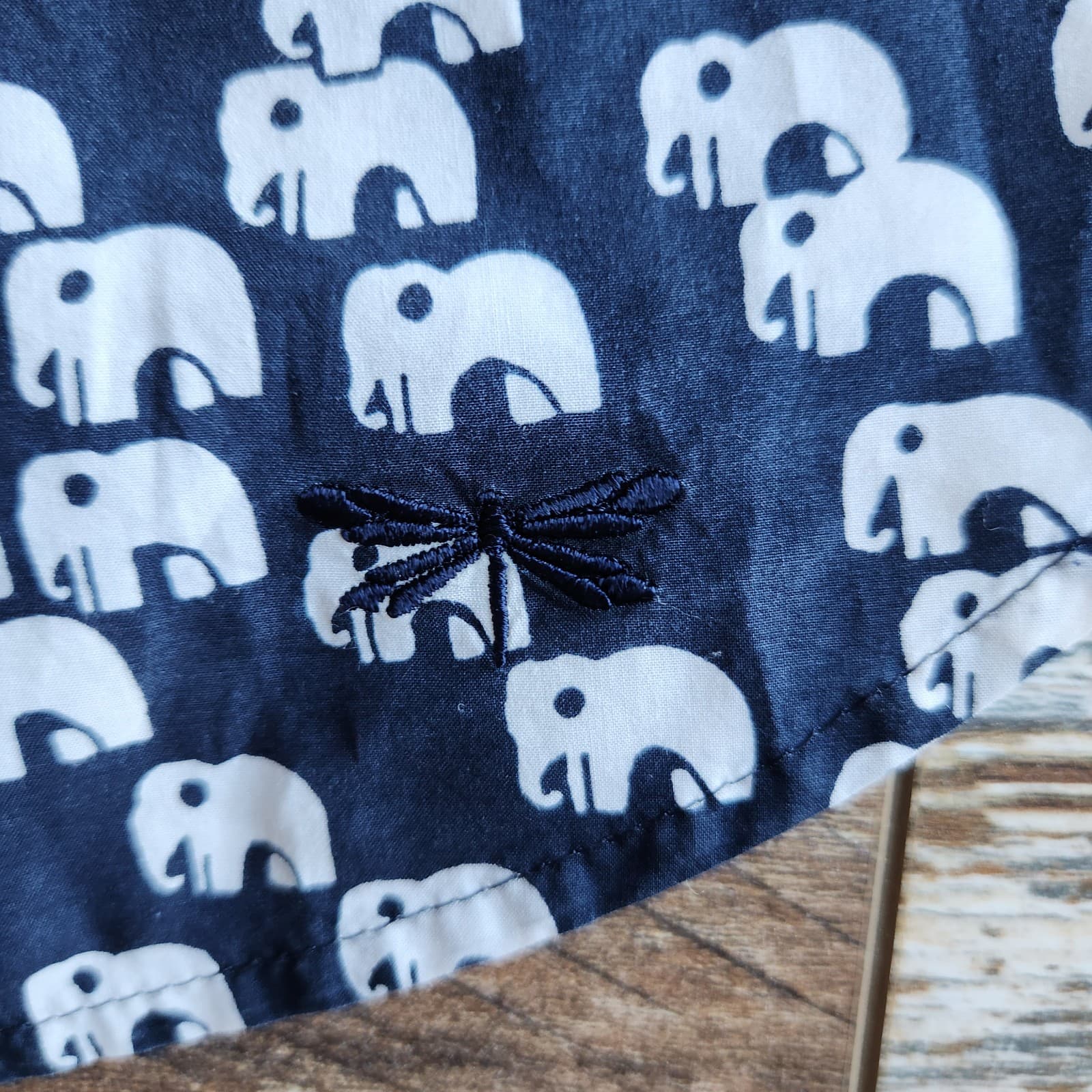 Talbots Elephant Printed Button-Up Tunic Shirt Long Sleeve Navy White Women's XL - Thumbnail 9