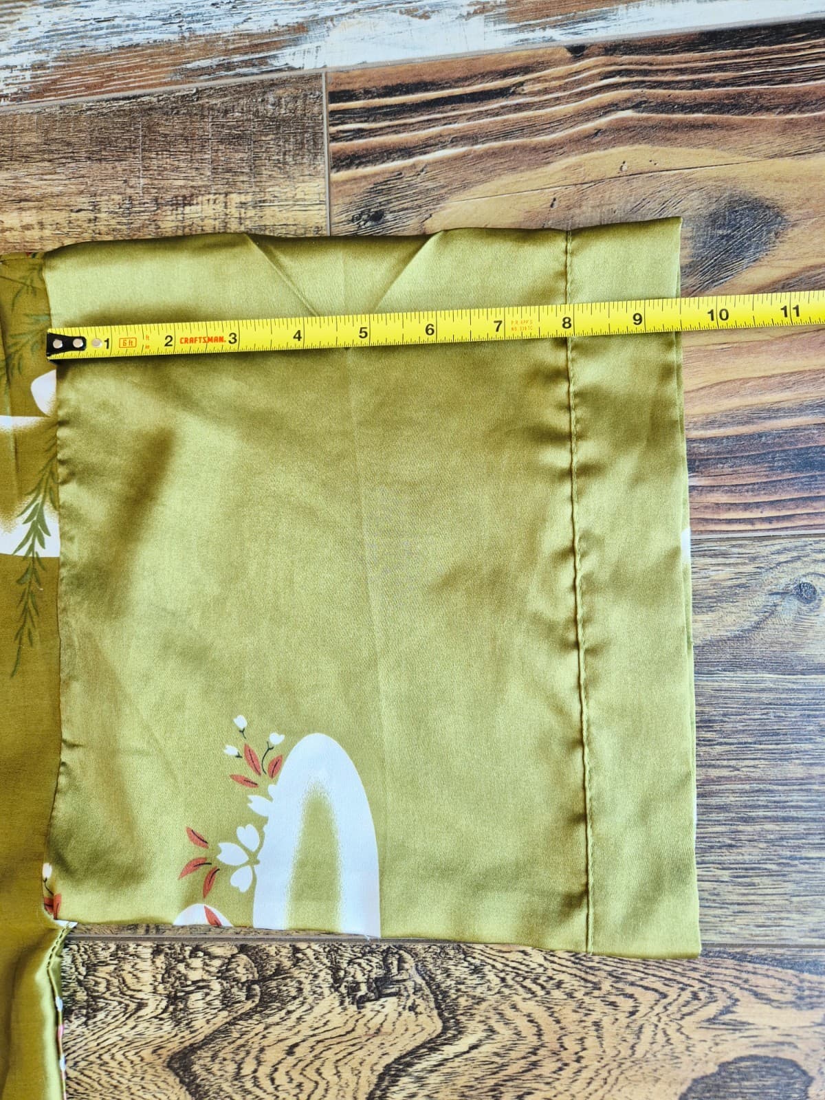 Vintage Oriental Village Japanese Geisha Satin Silk Long Kimono Rope Belt Green - Thumbnail 8