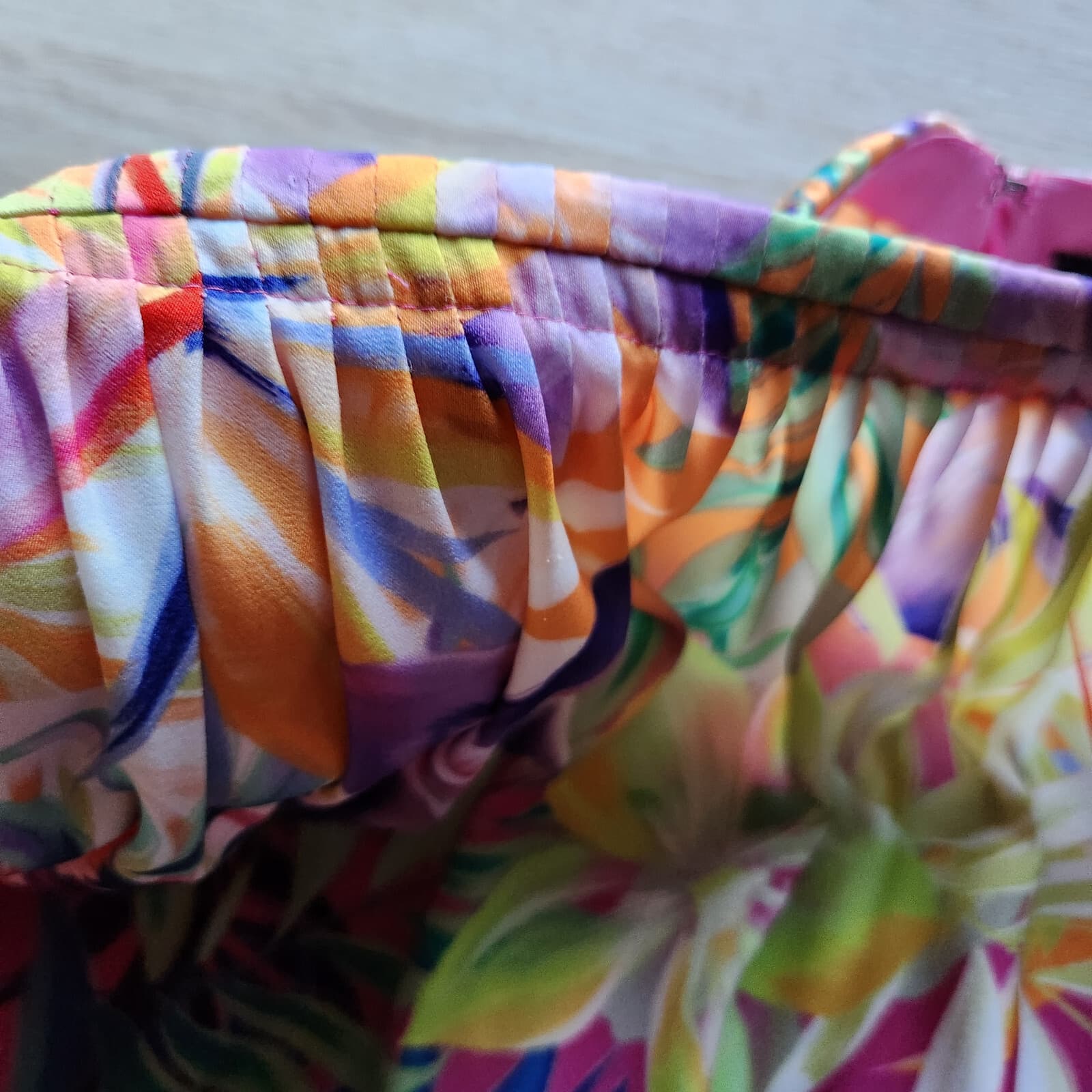 Kobi Halperin $378 Noe Floral Tiered Beach Hi-Low A-Line Skirt Pocket Pink Sz.S - Thumbnail 5