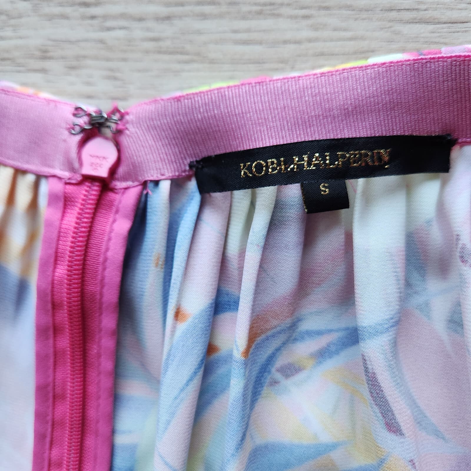 Kobi Halperin $378 Noe Floral Tiered Beach Hi-Low A-Line Skirt Pocket Pink Sz.S - Thumbnail 6