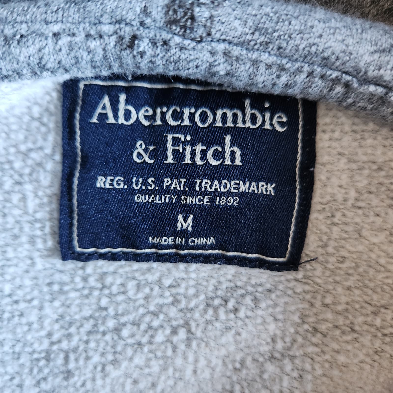 Abercrombie & Fitch Hooded Pullover Sweatshirt Pocket Long Sleeve Grey Unisex M - Thumbnail 7