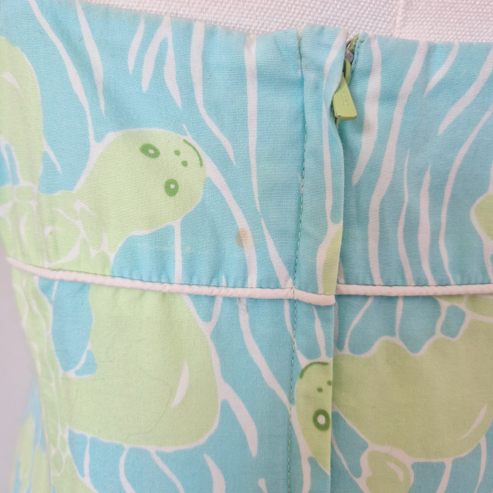 Vintage Lilly Pulitzer Turtle Printed Spaghetti Strap Mini Shift Sundress Sz.8 - Thumbnail 6