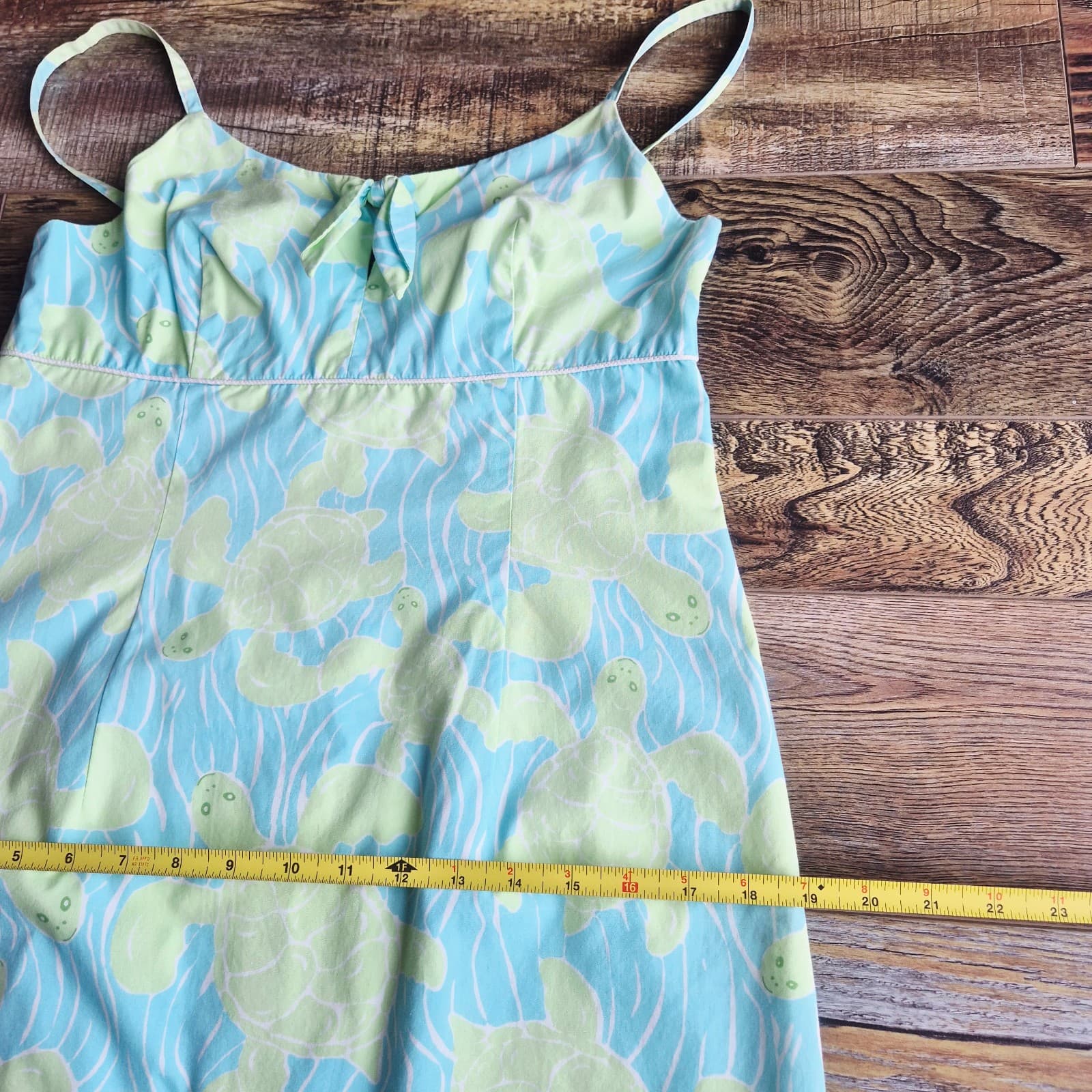 Vintage Lilly Pulitzer Turtle Printed Spaghetti Strap Mini Shift Sundress Sz.8 - Thumbnail 11