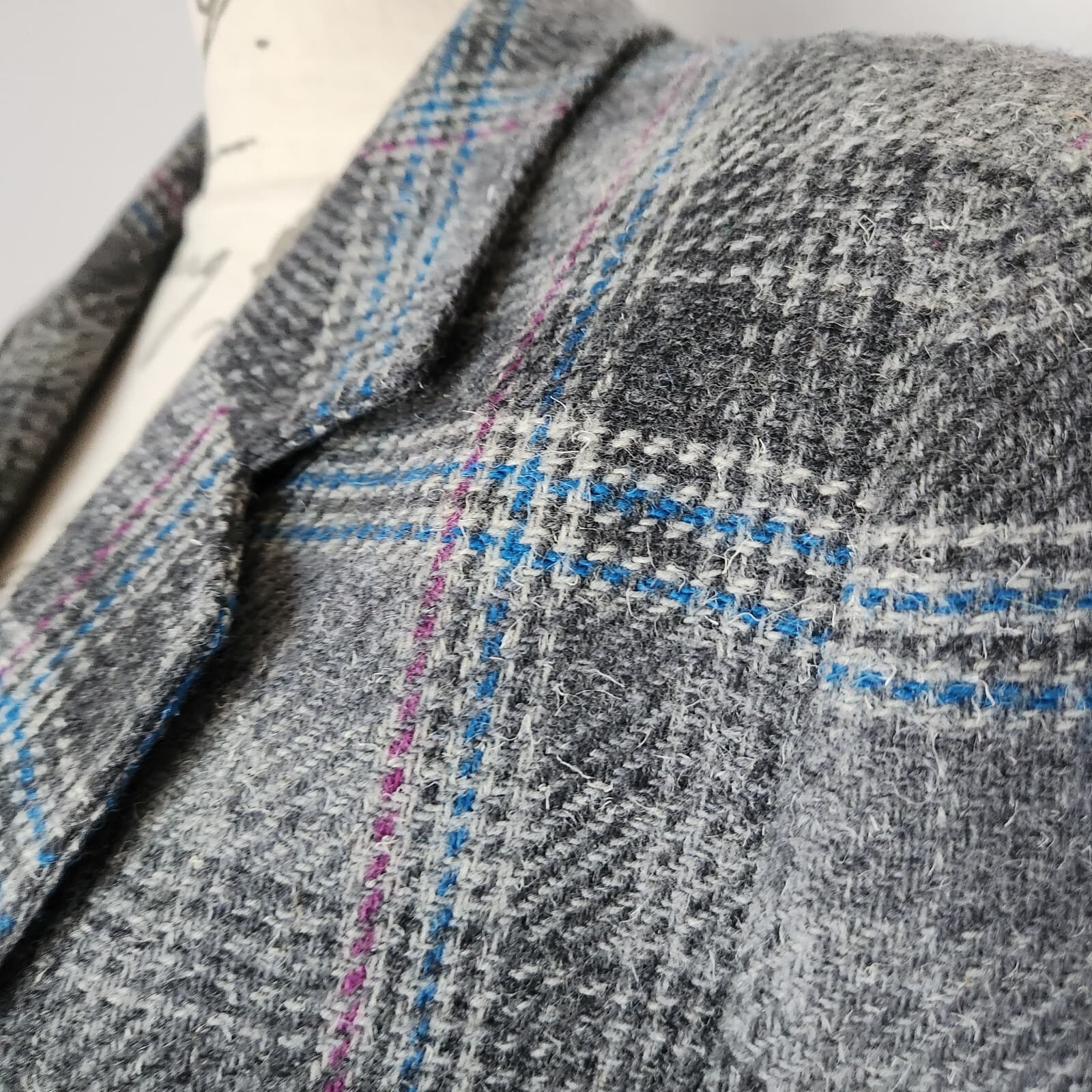 Vintage Pendleton 100% Virgin Wool Plaid Blazer 2-Button Lined Grey Women's 10 - Thumbnail 4