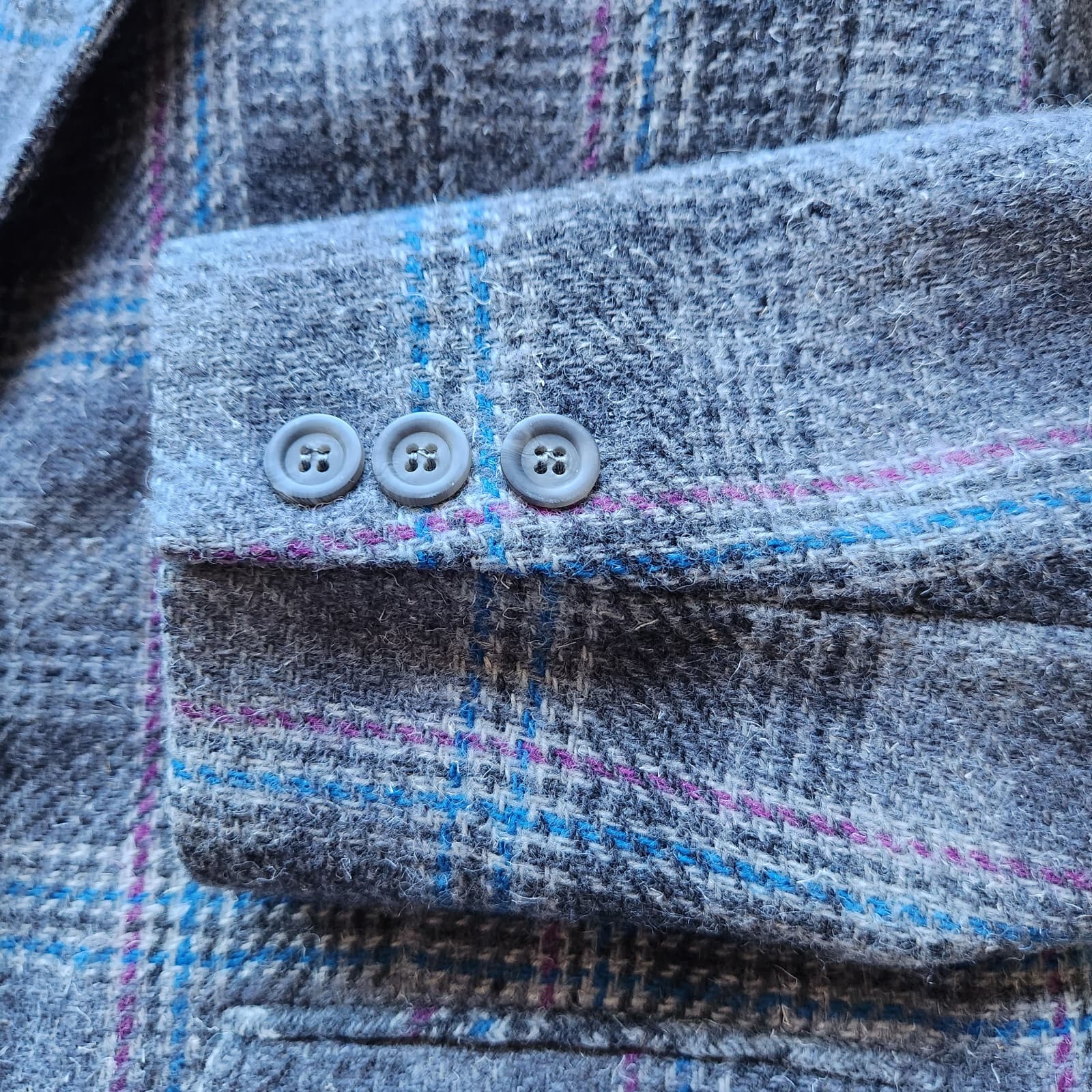 Vintage Pendleton 100% Virgin Wool Plaid Blazer 2-Button Lined Grey Women's 10 - Thumbnail 6