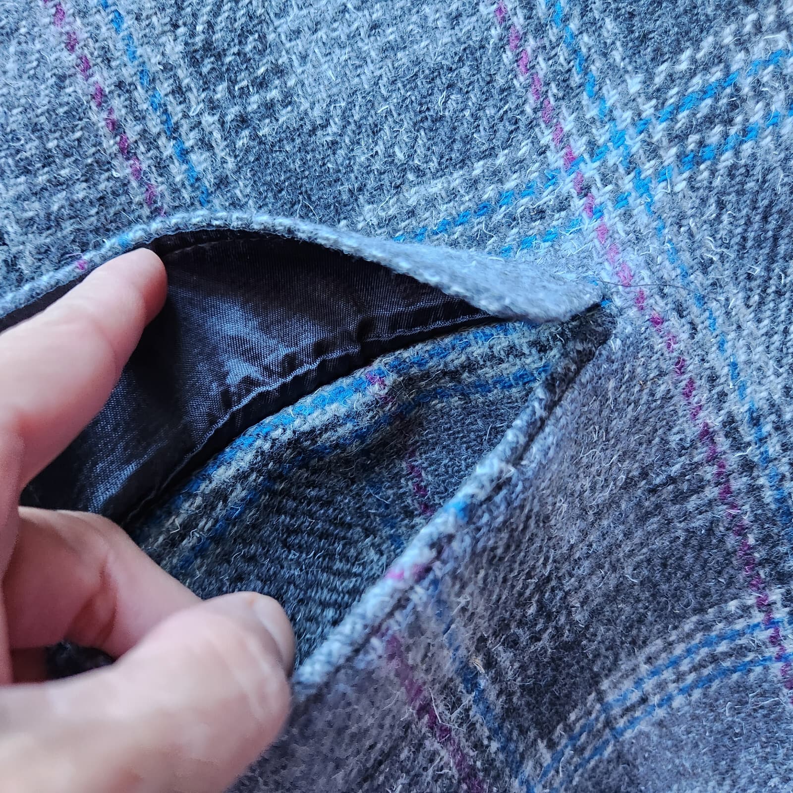 Vintage Pendleton 100% Virgin Wool Plaid Blazer 2-Button Lined Grey Women's 10 - Thumbnail 7