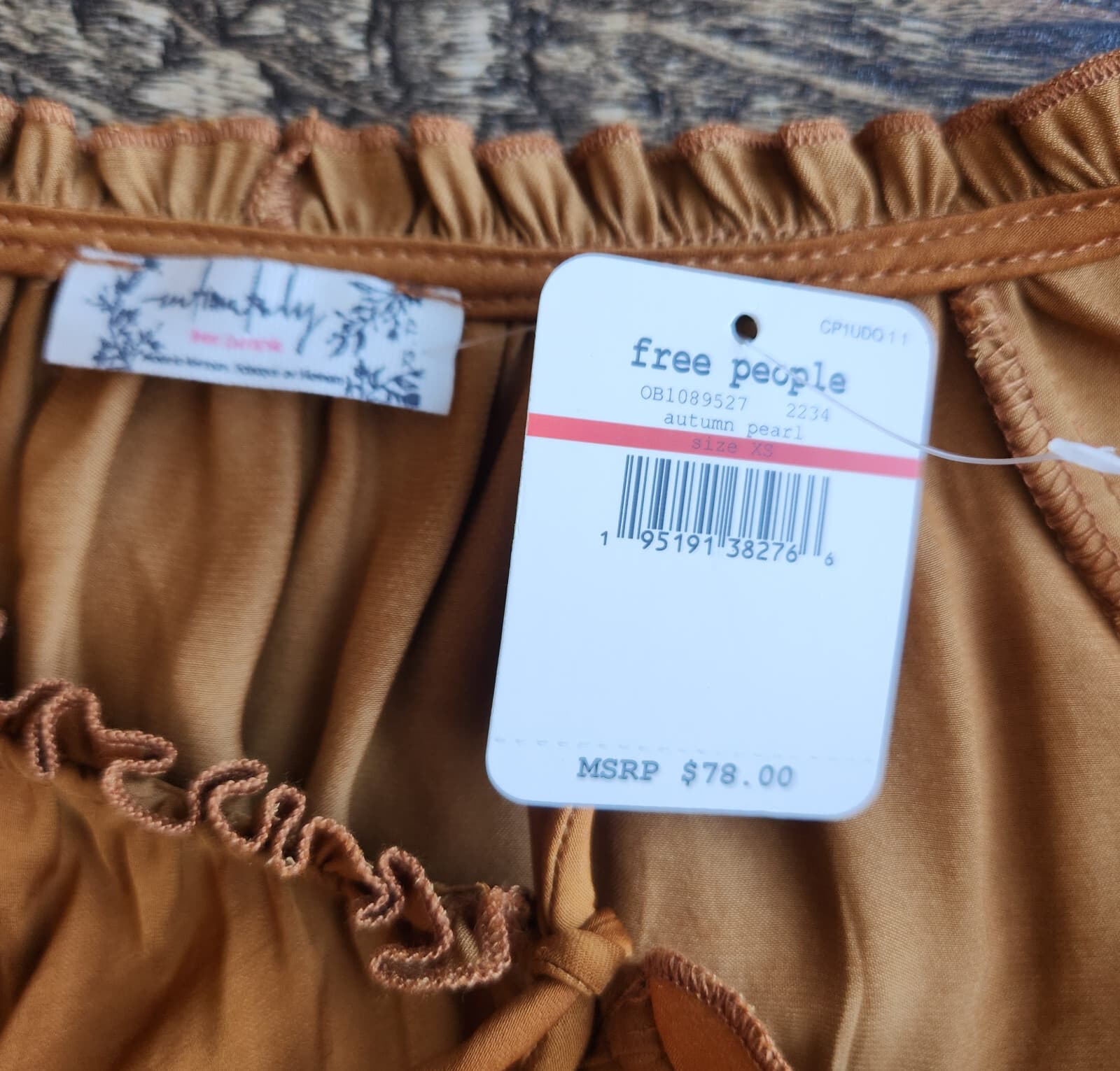 NWT Free People Intimately All Tucks Bodysuit Tassel Satin Autumn Pearl Sz.XS - Thumbnail 13