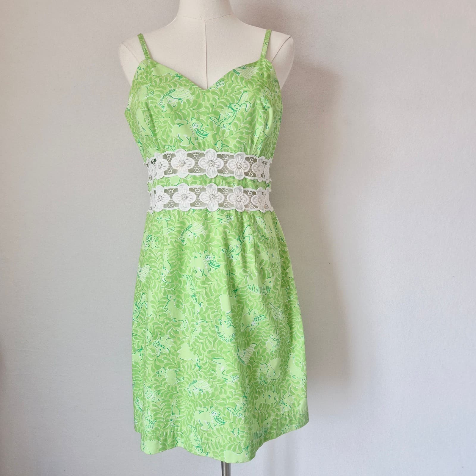 Vintage Lilly Pulitzer Animal Printed Spaghetti Strap Mini Shift Sundress Sz.8 - Thumbnail 2
