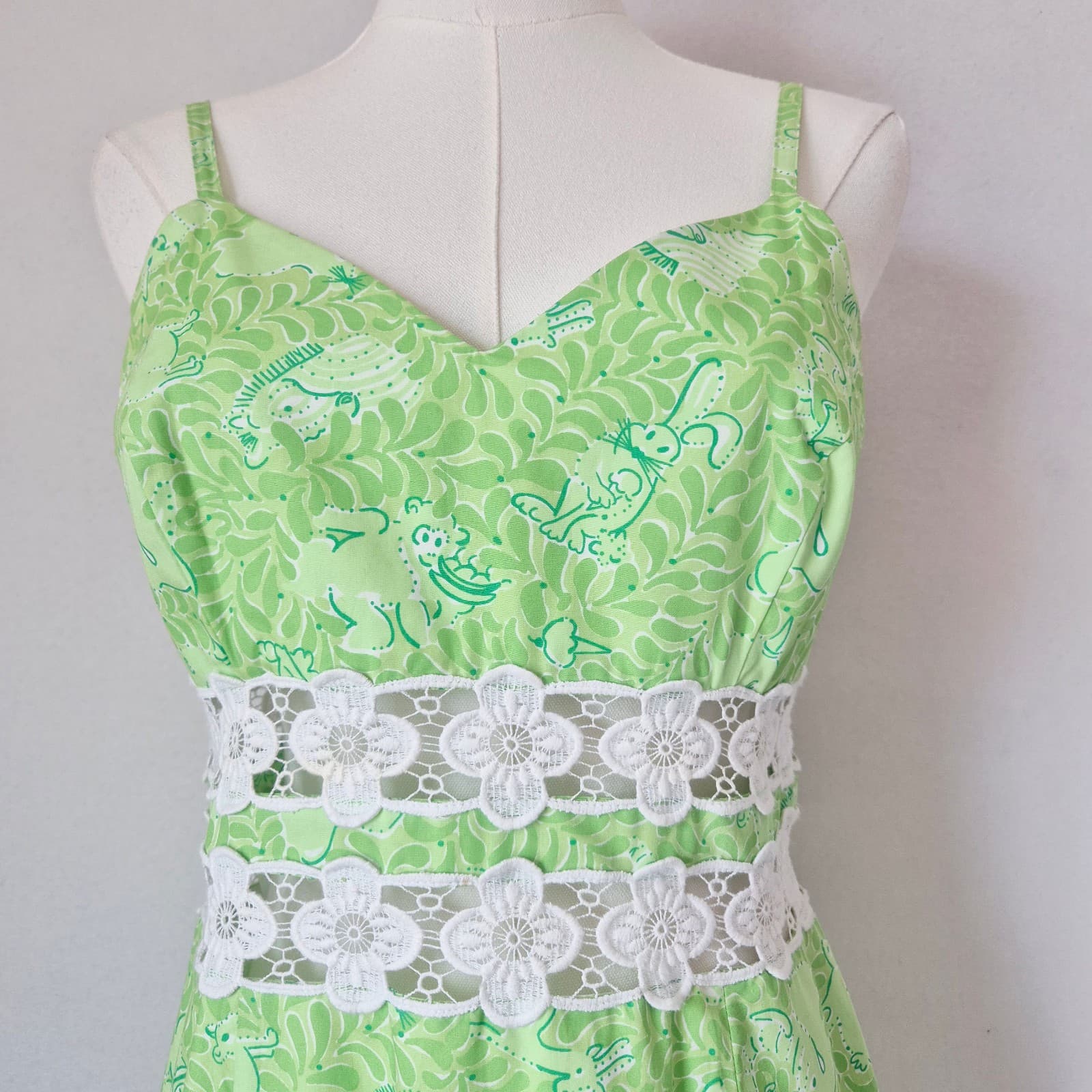 Vintage Lilly Pulitzer Animal Printed Spaghetti Strap Mini Shift Sundress Sz.8 - Thumbnail 3
