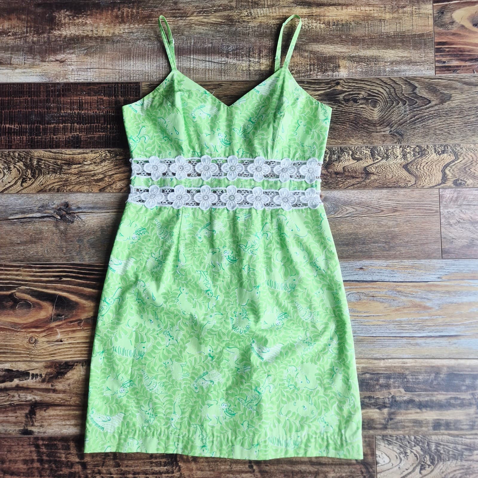 Vintage Lilly Pulitzer Animal Printed Spaghetti Strap Mini Shift Sundress Sz.8 - Thumbnail 7