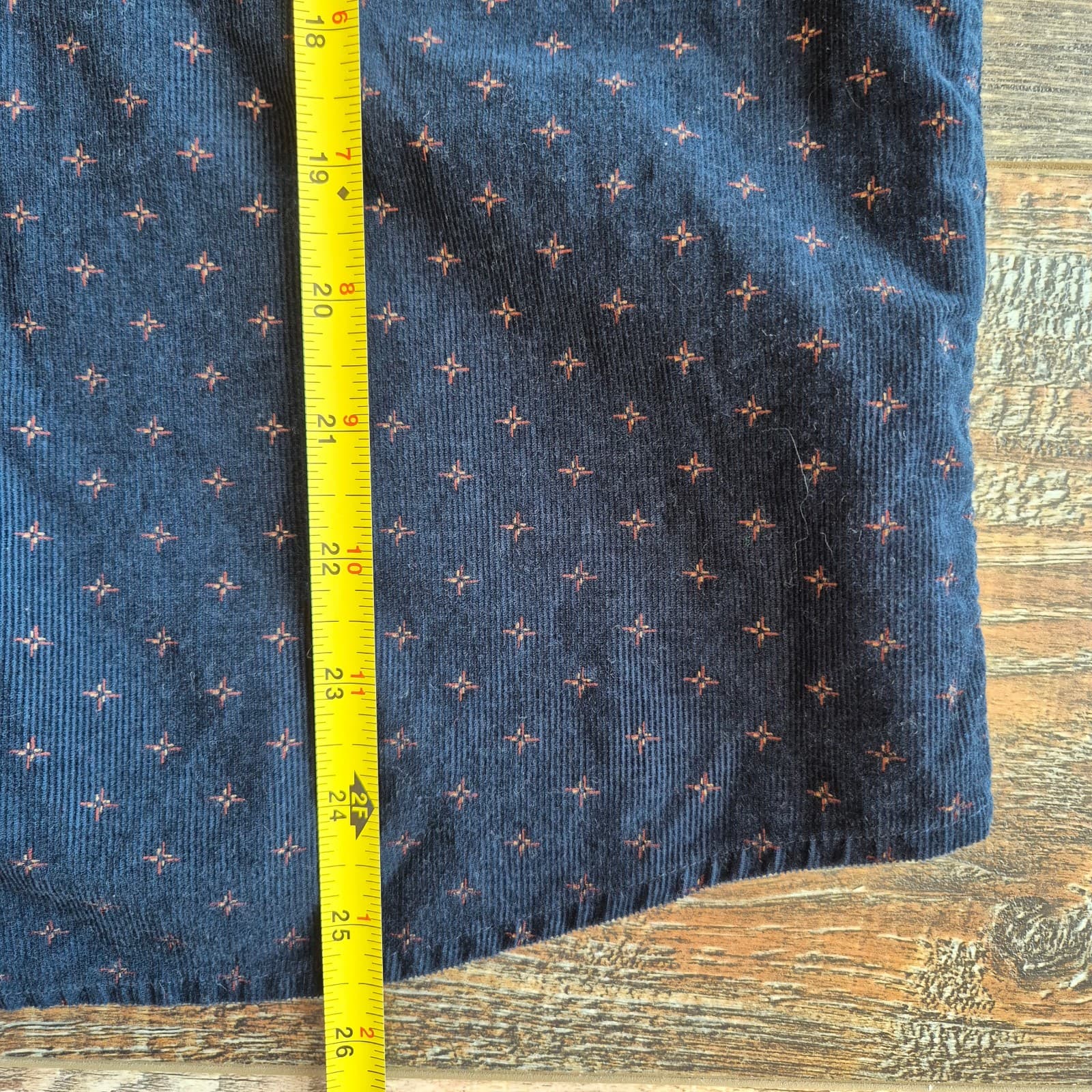 Marine Layer Corduroy Star-Printed Button-Up Shirt Long Sleeve Blue Cotton Men S - Thumbnail 9