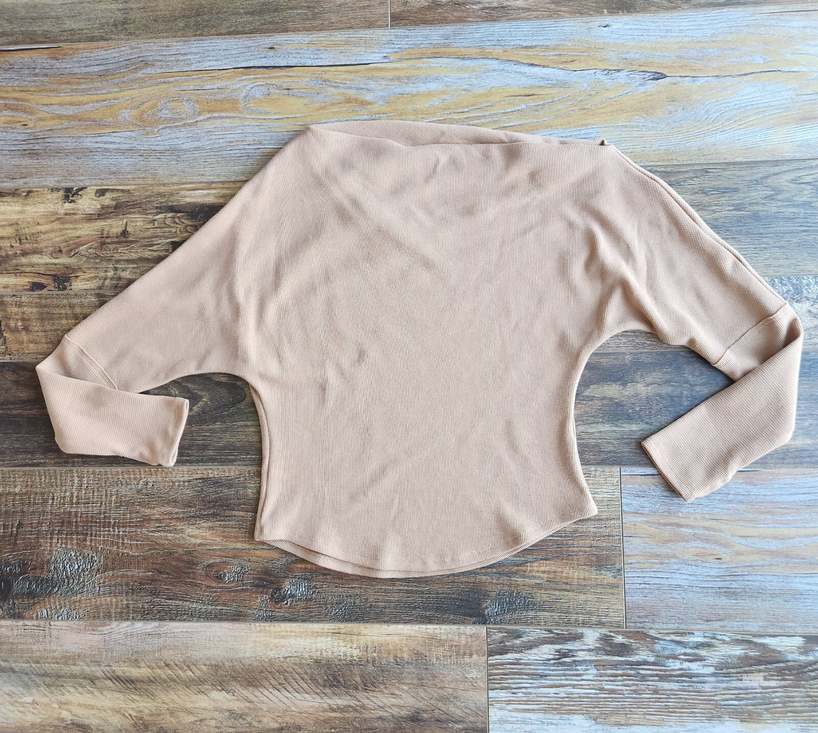NWT We The Free Fuji Off The Shoulder Thermal Top Long Sleeve Pale Camel Sz.M - Thumbnail 9