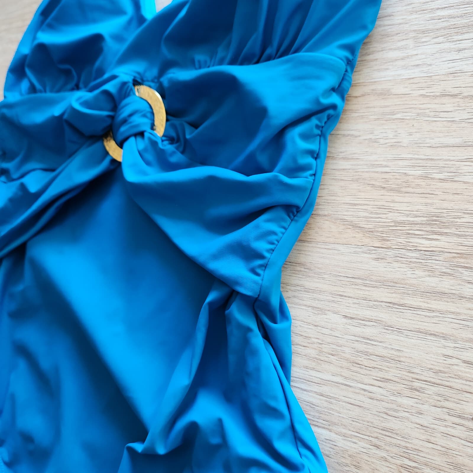 SPANX 2370 Belted Beauty Halter One-Piece Swimsuit Shaping Slimming Blue Sz.10 - Thumbnail 8