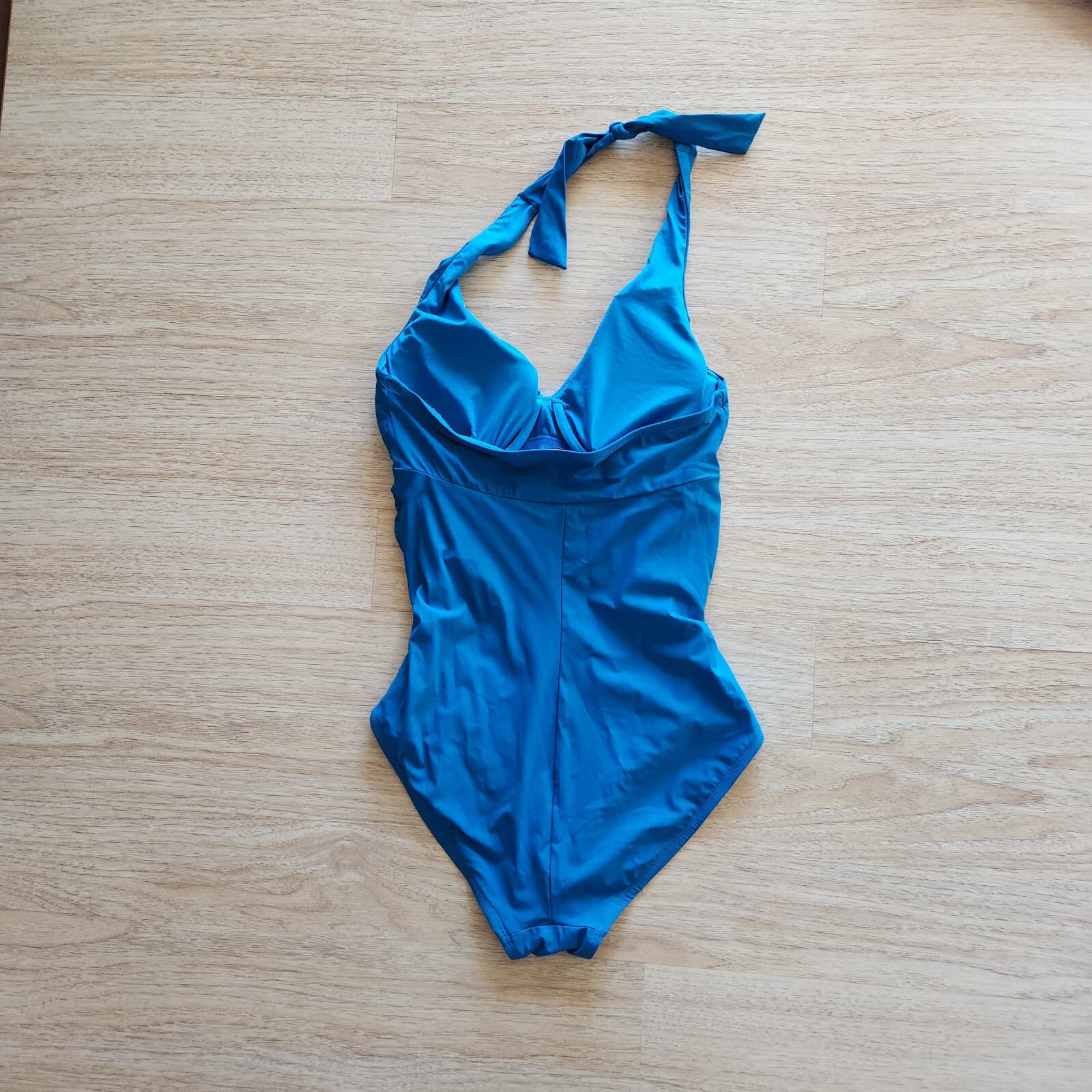 SPANX 2370 Belted Beauty Halter One-Piece Swimsuit Shaping Slimming Blue Sz.10 - Thumbnail 7