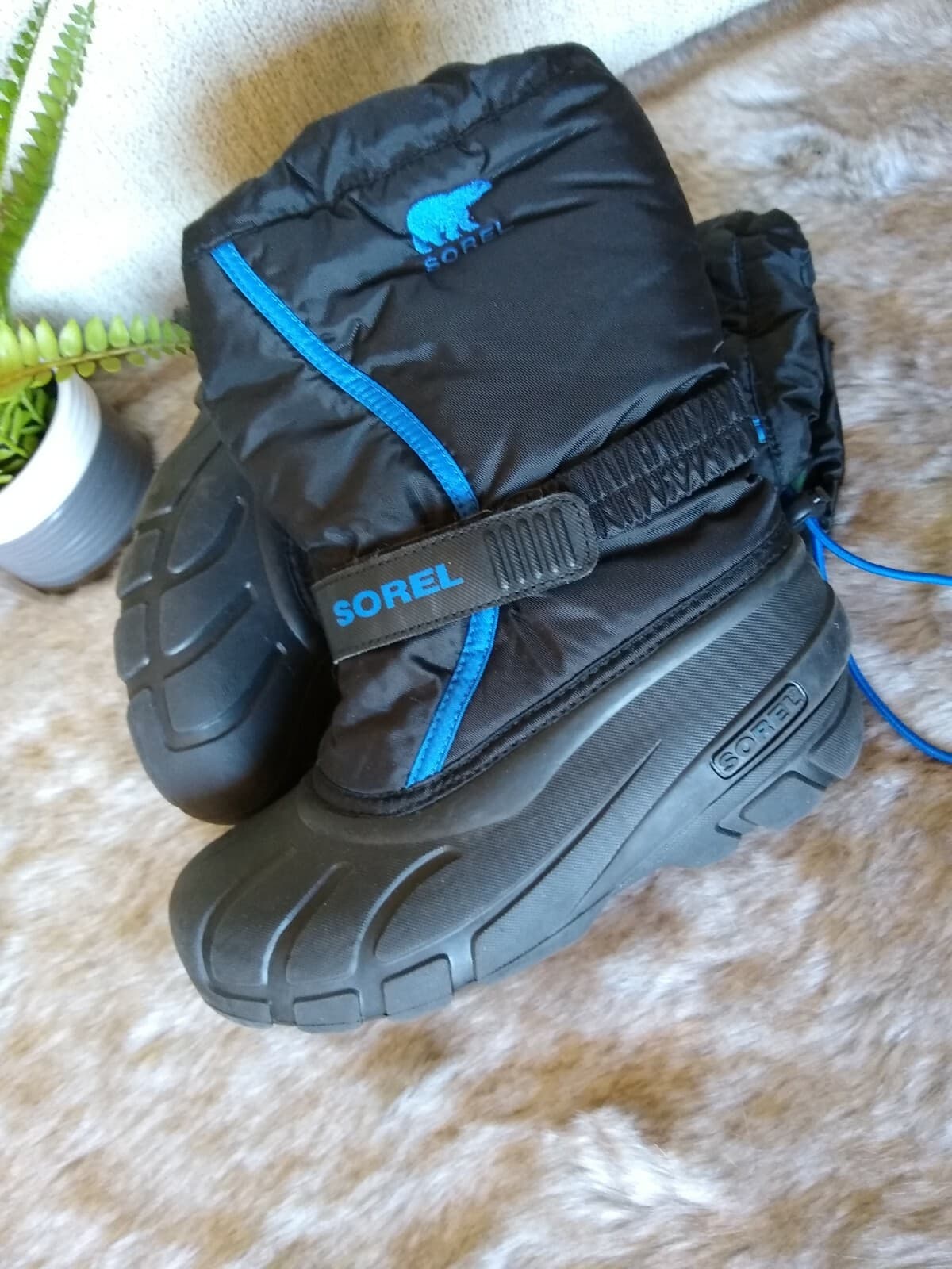 Sorel NWoB Kid's Winter Boots Warm Lining Waterproof Black/Blue Sz.US4 EUR36 - Thumbnail 10