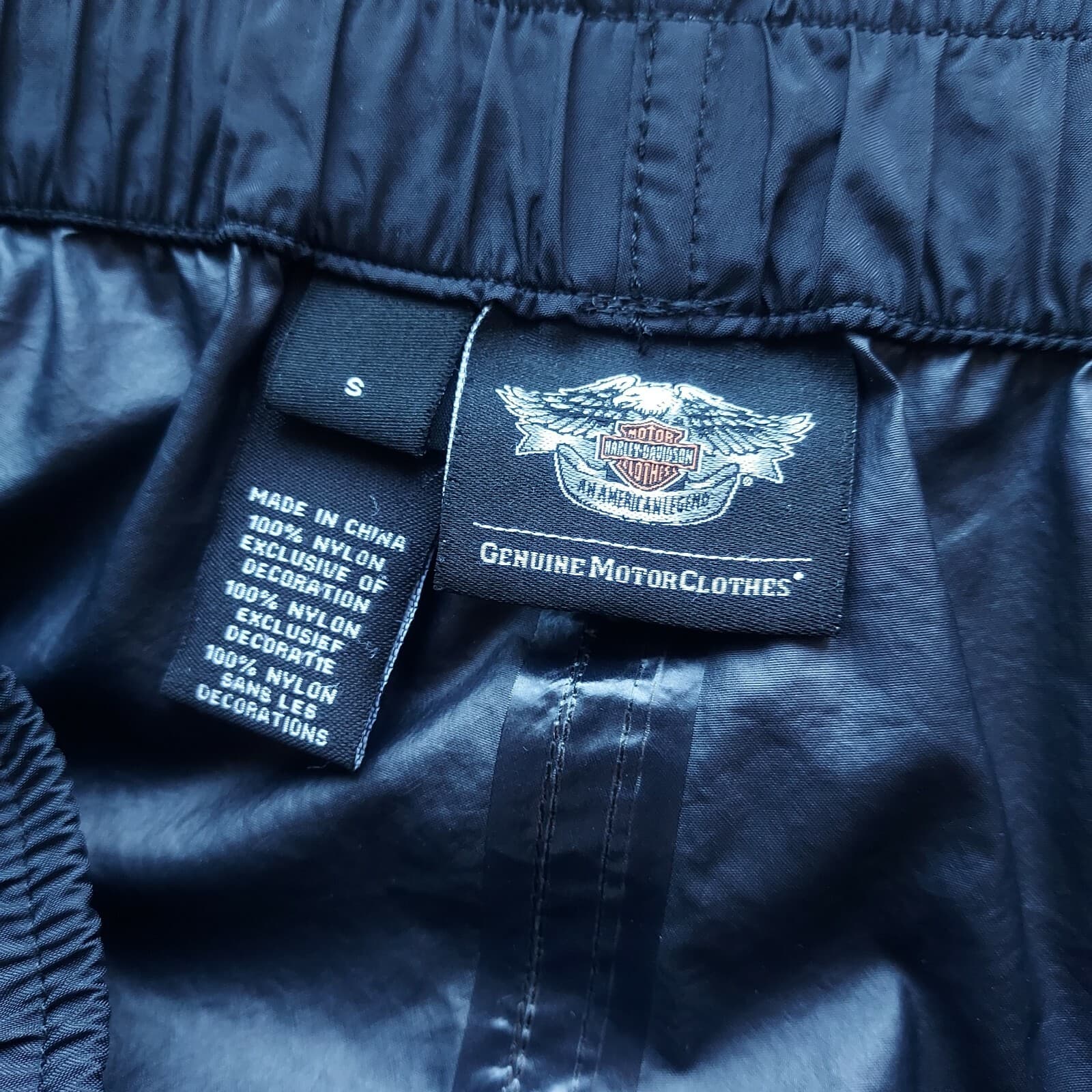 Harley Davidson Motorcycle Stirrup Overpants Rain Pant Elastic Waist Black Men S - Thumbnail 9