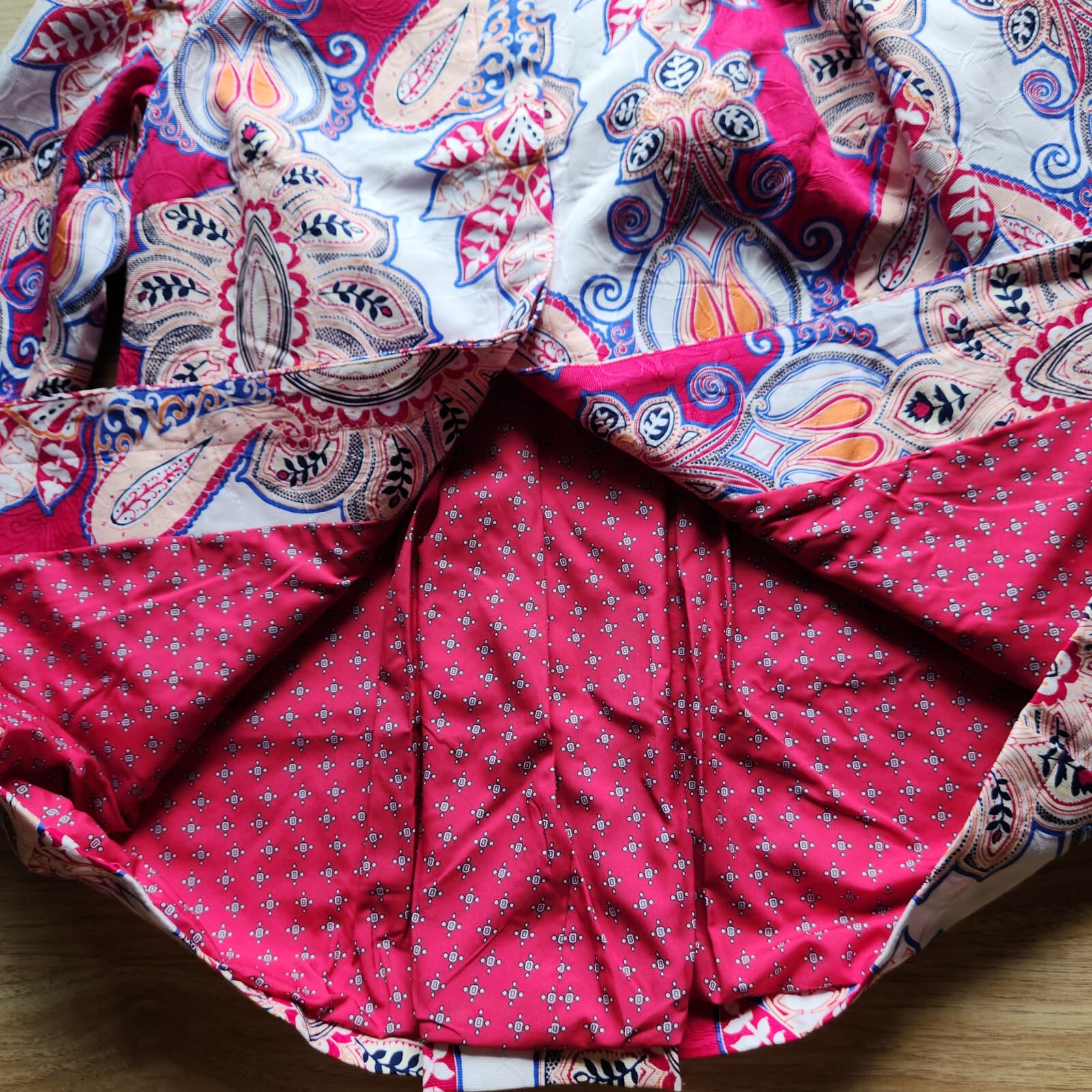 NWT Chico's Floral Pleat Back Topper Jacket 3/4 Sleeve Cotton Multicolor 0 (4/6) - Thumbnail 7