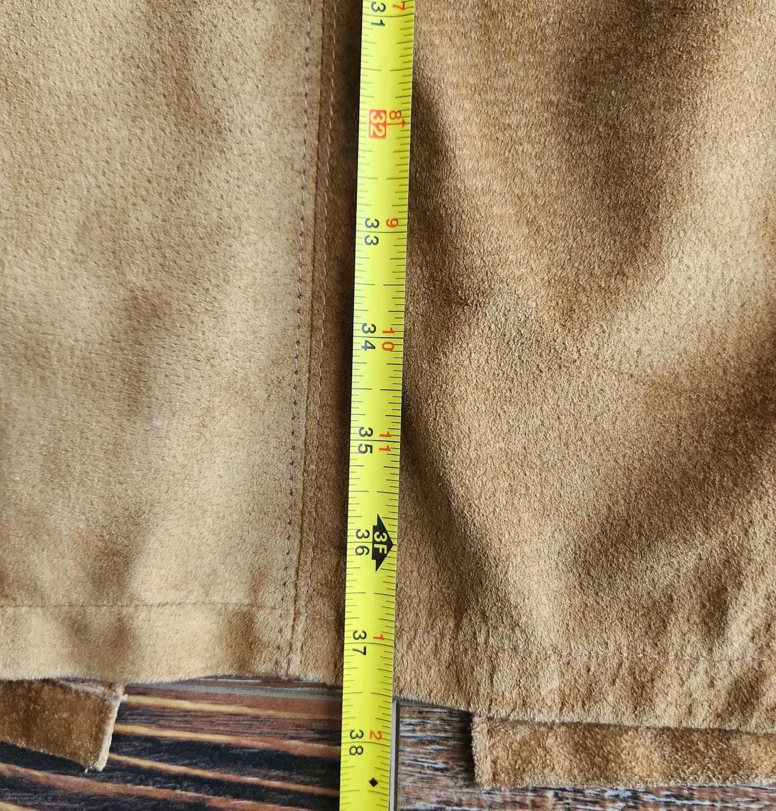 Vintage Double D Ranch Brown Suede Maxi Skirt Elastic-Waist Back-Slit Sz.S - Thumbnail 12