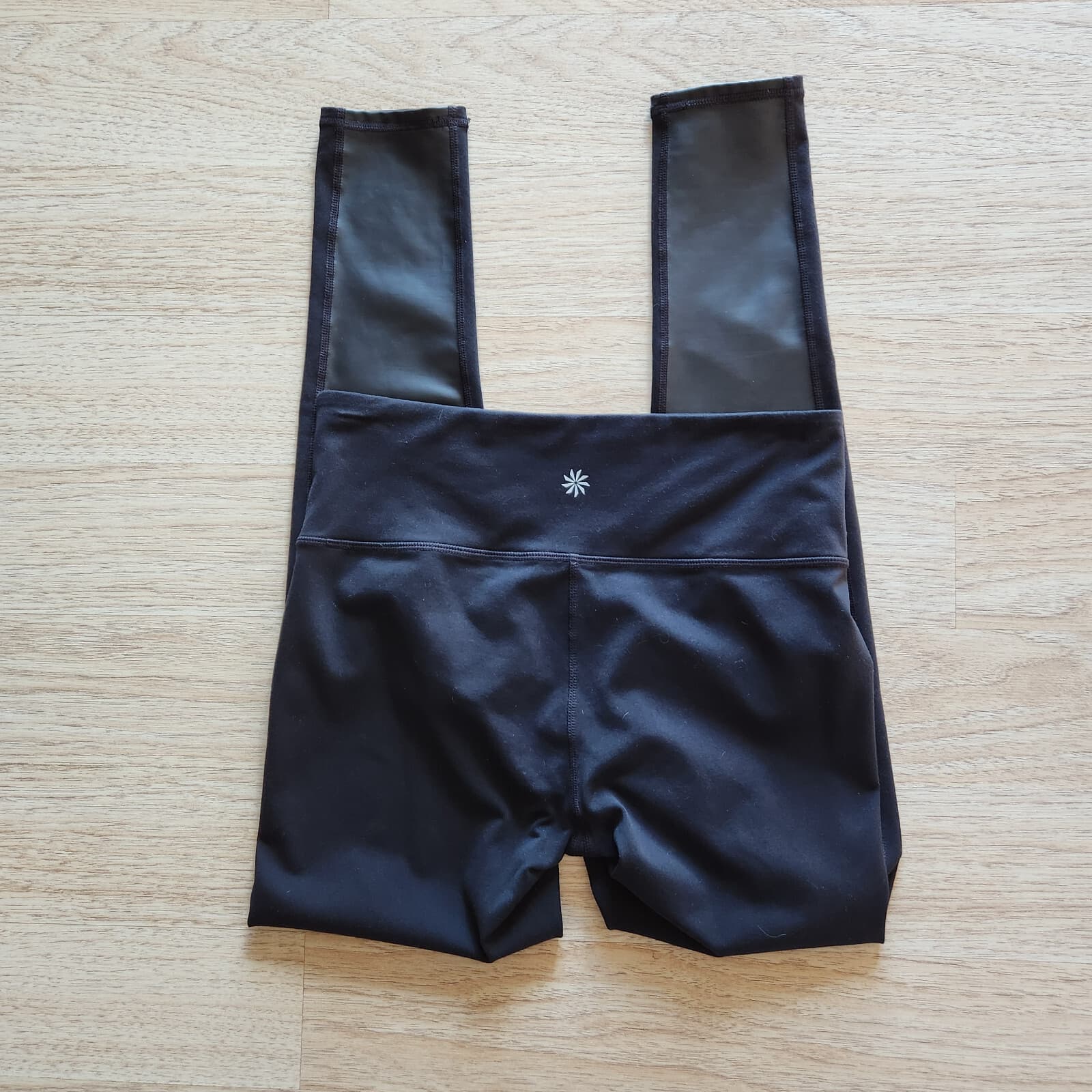 Athleta Delancey Gleam Faux Leather Front Tight Leggings Stretch Black Women's S - Thumbnail 6