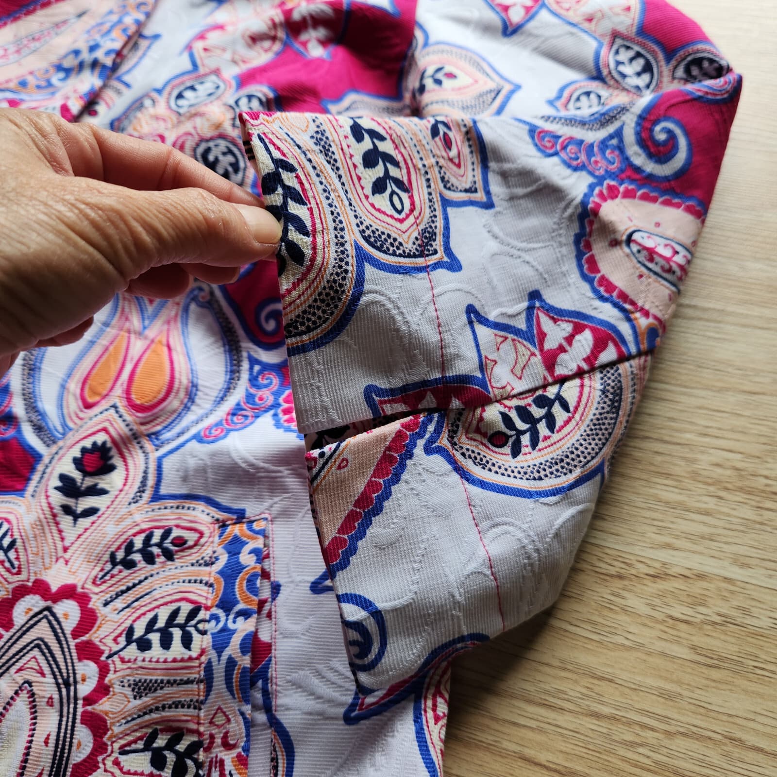 NWT Chico's Floral Pleat Back Topper Jacket 3/4 Sleeve Cotton Multicolor 0 (4/6) - Thumbnail 10