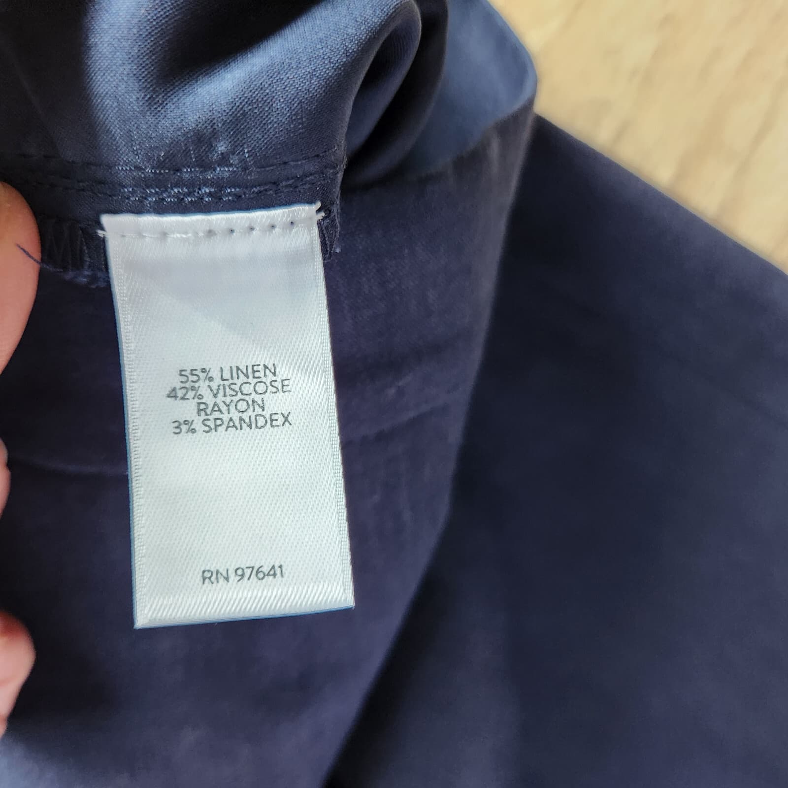 J.Jill Linen Stretch Slim Leg Ankle Pants Pull-On Pocket Blue Linen Blend Sz.M - Thumbnail 7