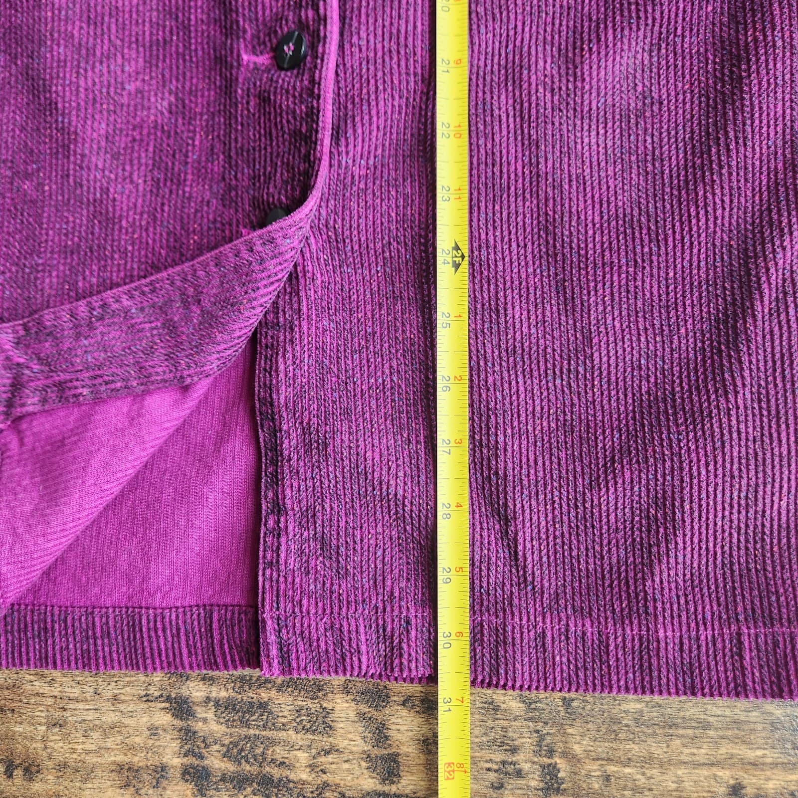 Vintage Liz Sport Corduroy High Waist Front Button Midi Pencil Skirt Purple Sz.4 - Thumbnail 9