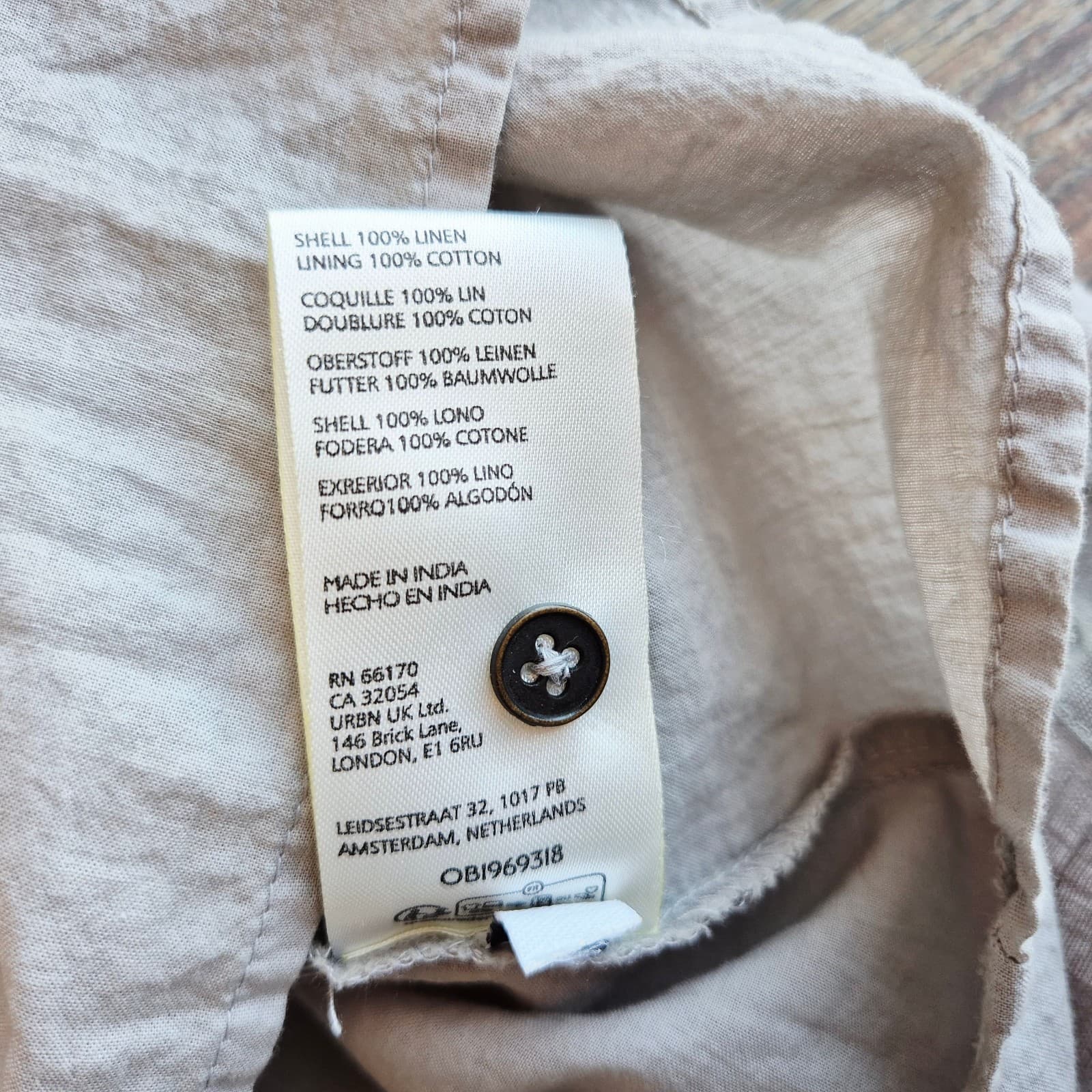 By Anthropologie 100% Linen Sleeveless Pleated Mini Dress Light Brown Women's S - Thumbnail 13