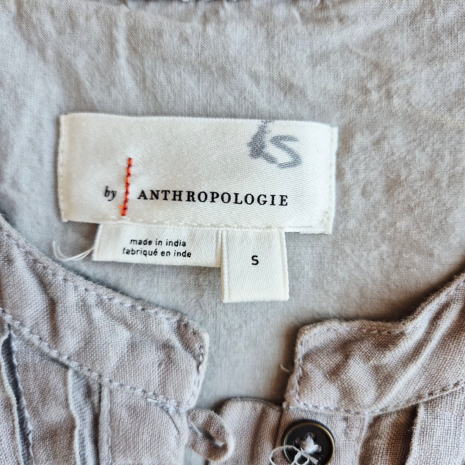 By Anthropologie 100% Linen Sleeveless Pleated Mini Dress Light Brown Women's S - Thumbnail 10
