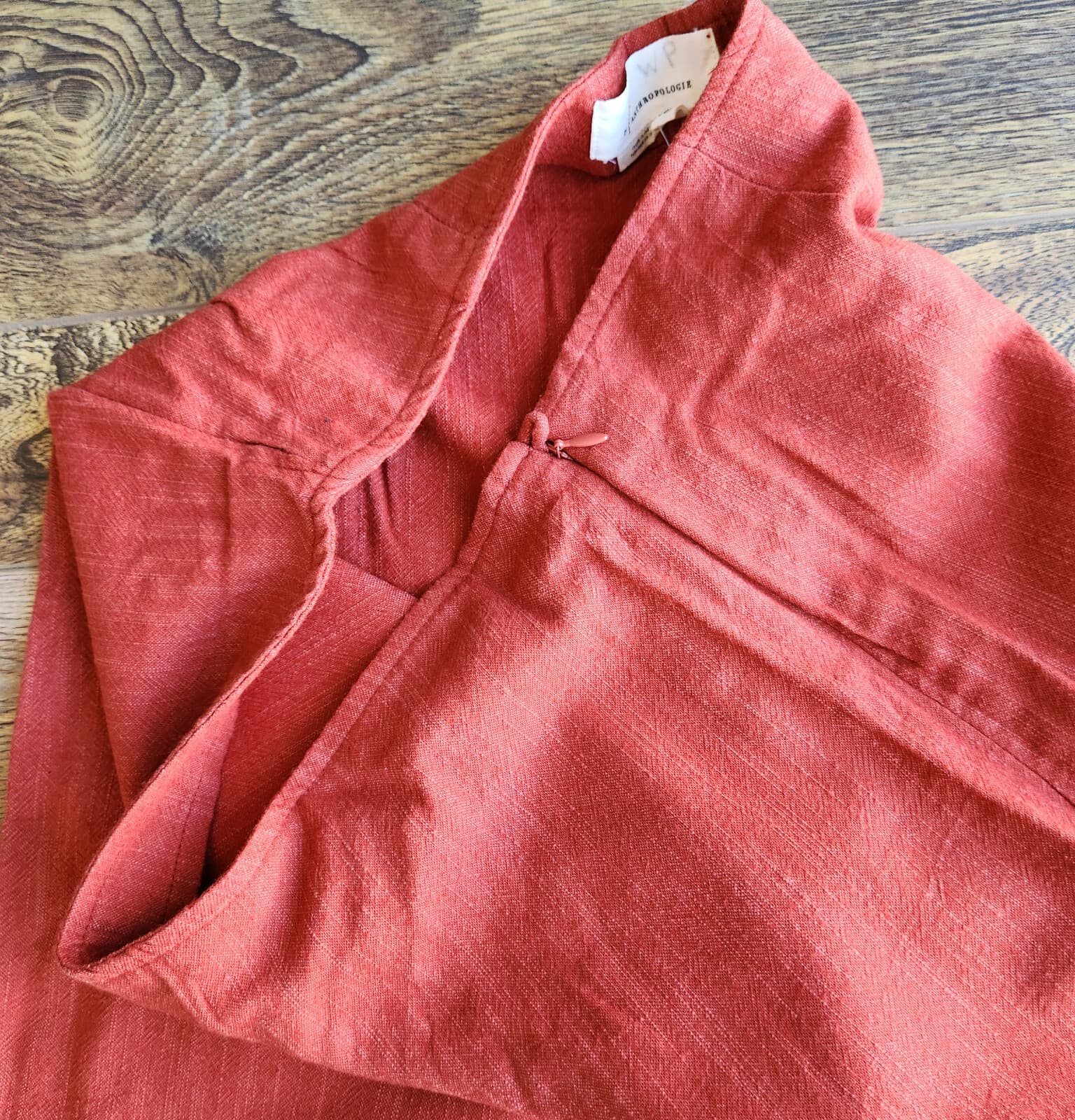 NWT Anthropologie $198 Embroidered Hem Wide-Leg Crop Pants High Rise Red 8 Tall - Thumbnail 7
