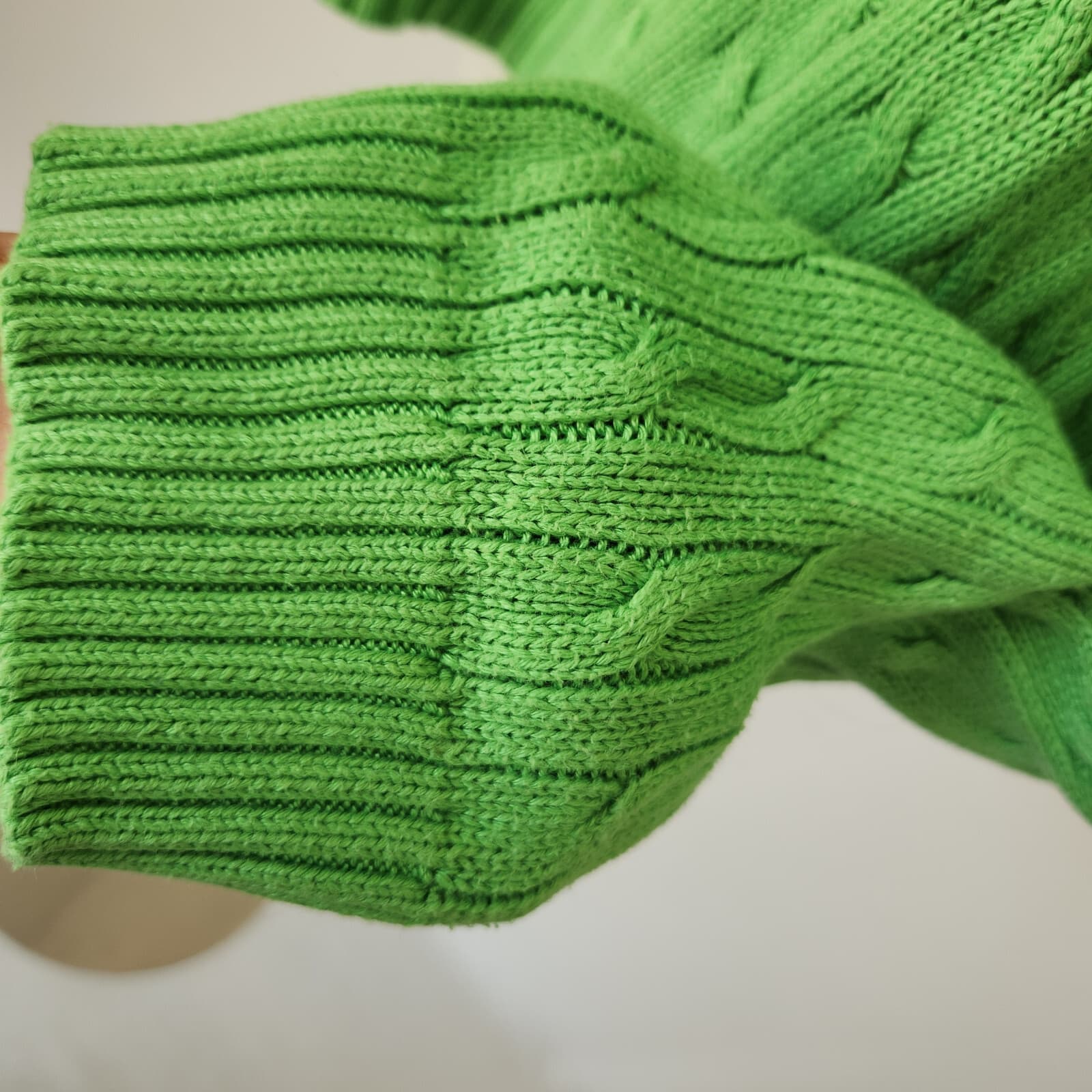 Vintage Ralph Lauren Active Cricket Tennis Cable Knit V-Neck Sweater Green Sz.M - Thumbnail 6