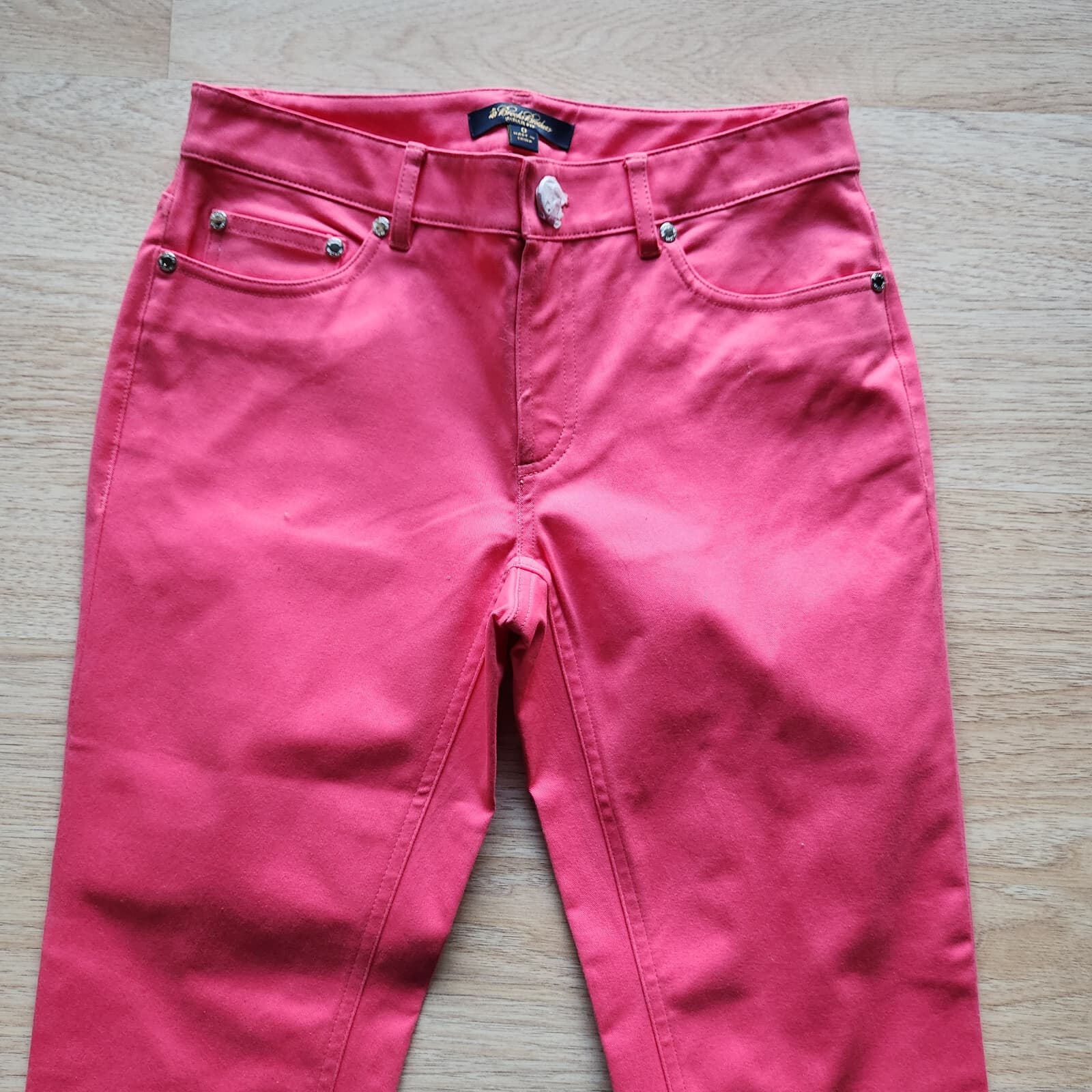 NWoT Brooks Brothers Natalie Fit Pant Zip Slim Leg Stretch Cotton Pink Sz.O $148 - Thumbnail 3