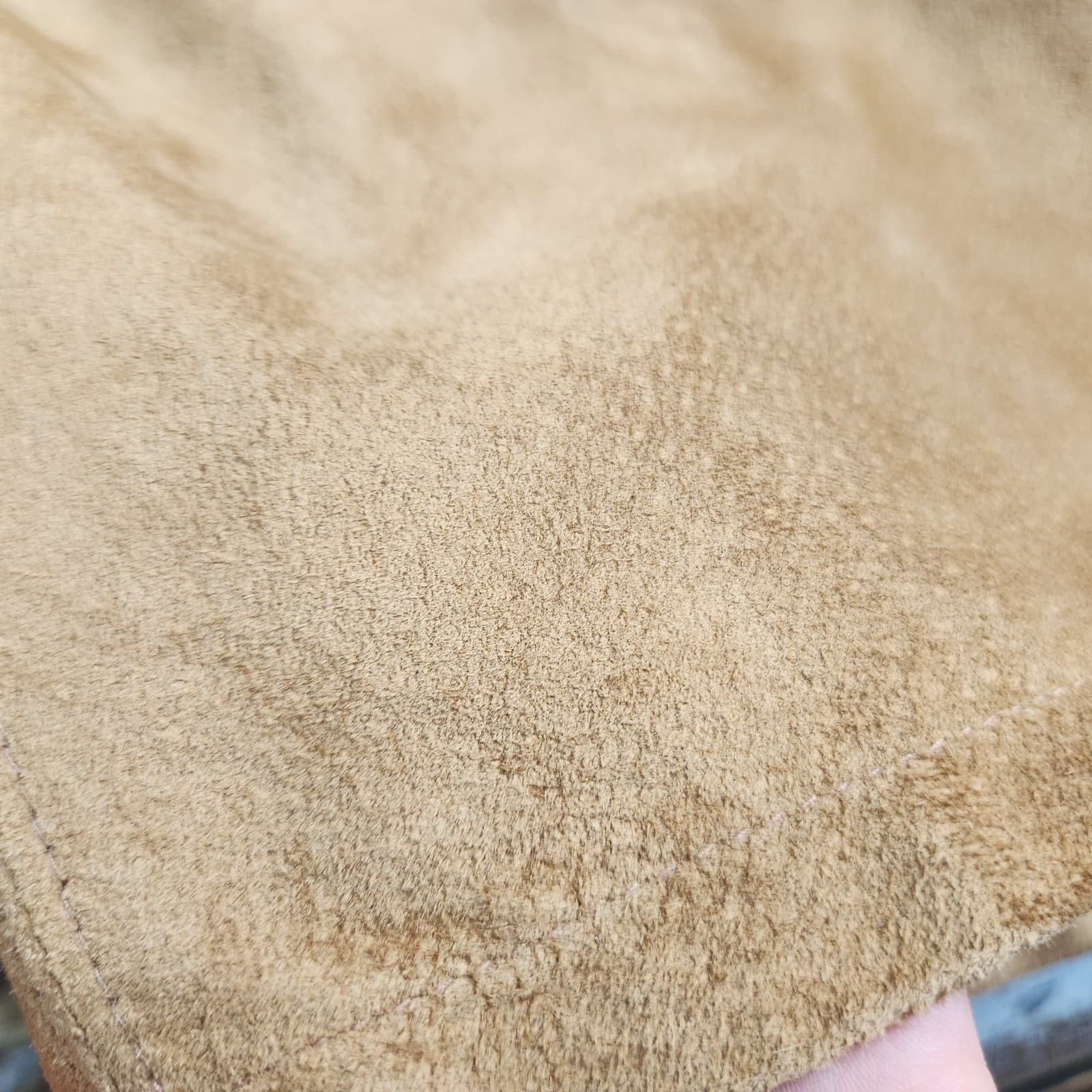 Vintage Double D Ranch Brown Suede Maxi Skirt Elastic-Waist Back-Slit Sz.S - Thumbnail 6