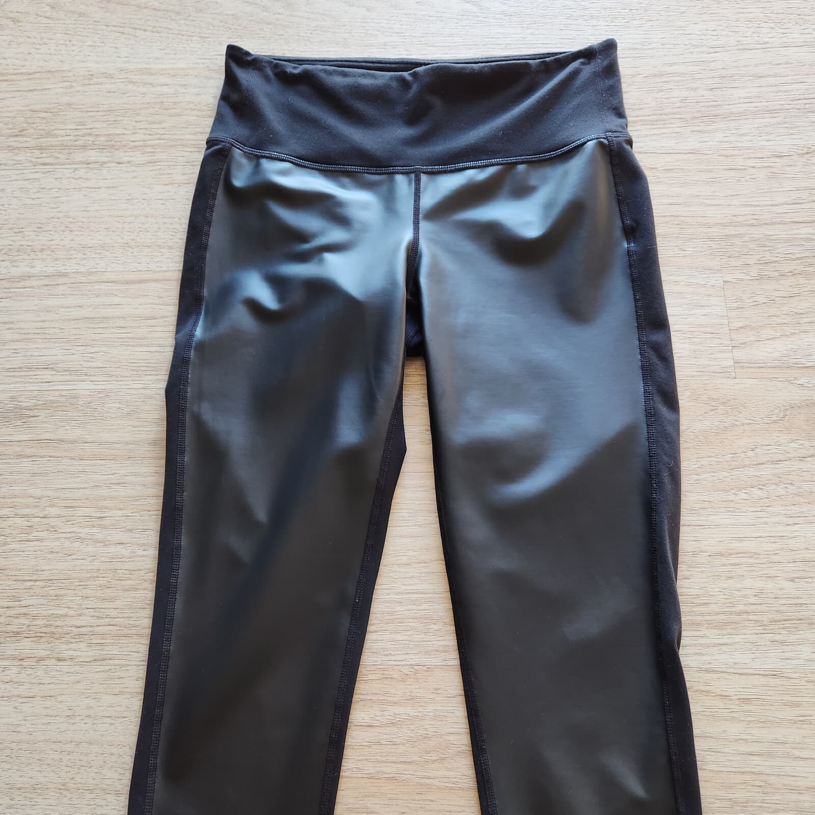 Athleta Delancey Gleam Faux Leather Front Tight Leggings Stretch Black Women's S - Thumbnail 5