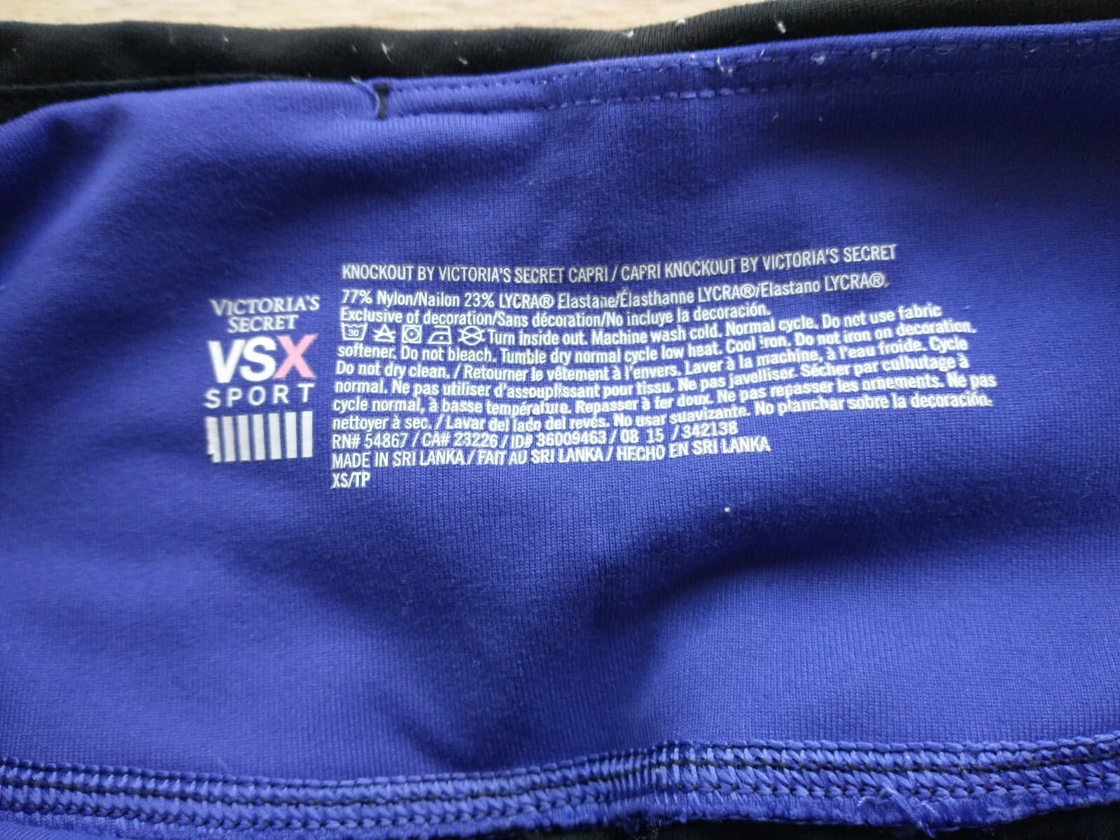 Victoria Secret VSX Capri Knockout Women Activewear Legging Purple Black Sz.XS - Thumbnail 5