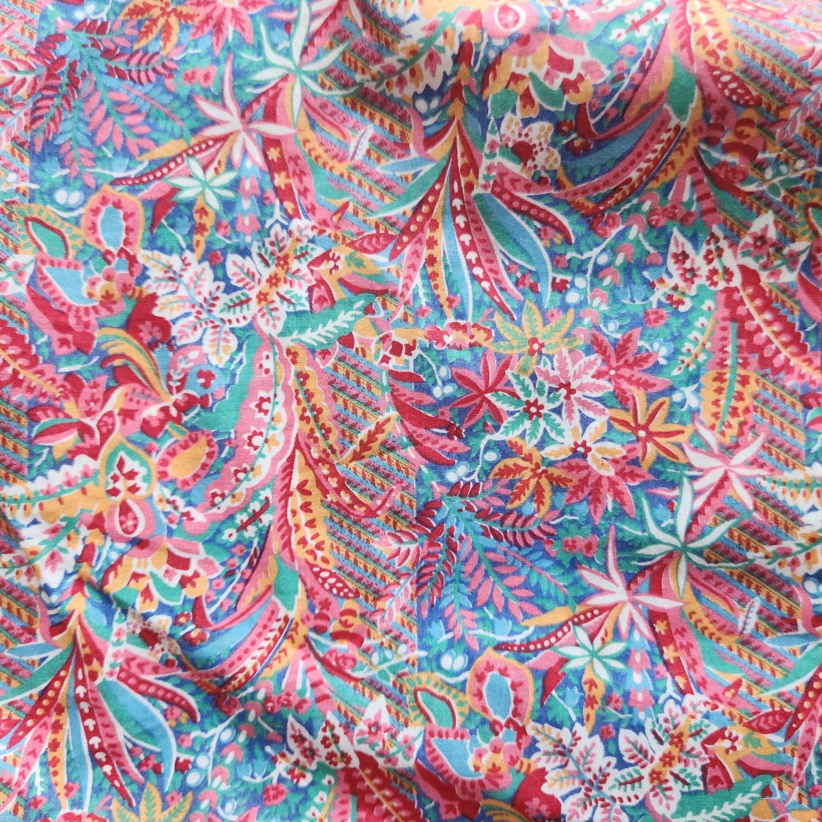 Liberty Plus Made in England Cotton Floral Smocked Midi Skirt Pullon Waist 34" - Thumbnail 2