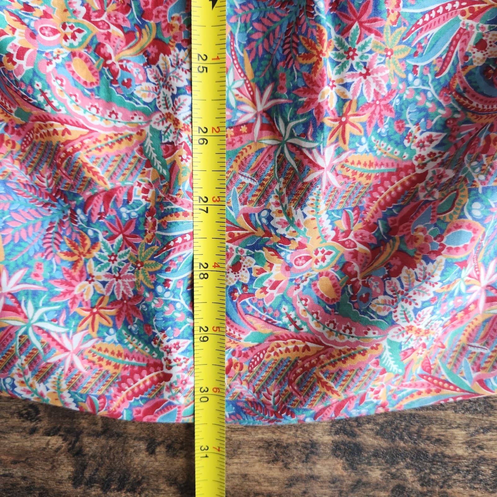 Liberty Plus Made in England Cotton Floral Smocked Midi Skirt Pullon Waist 34" - Thumbnail 9