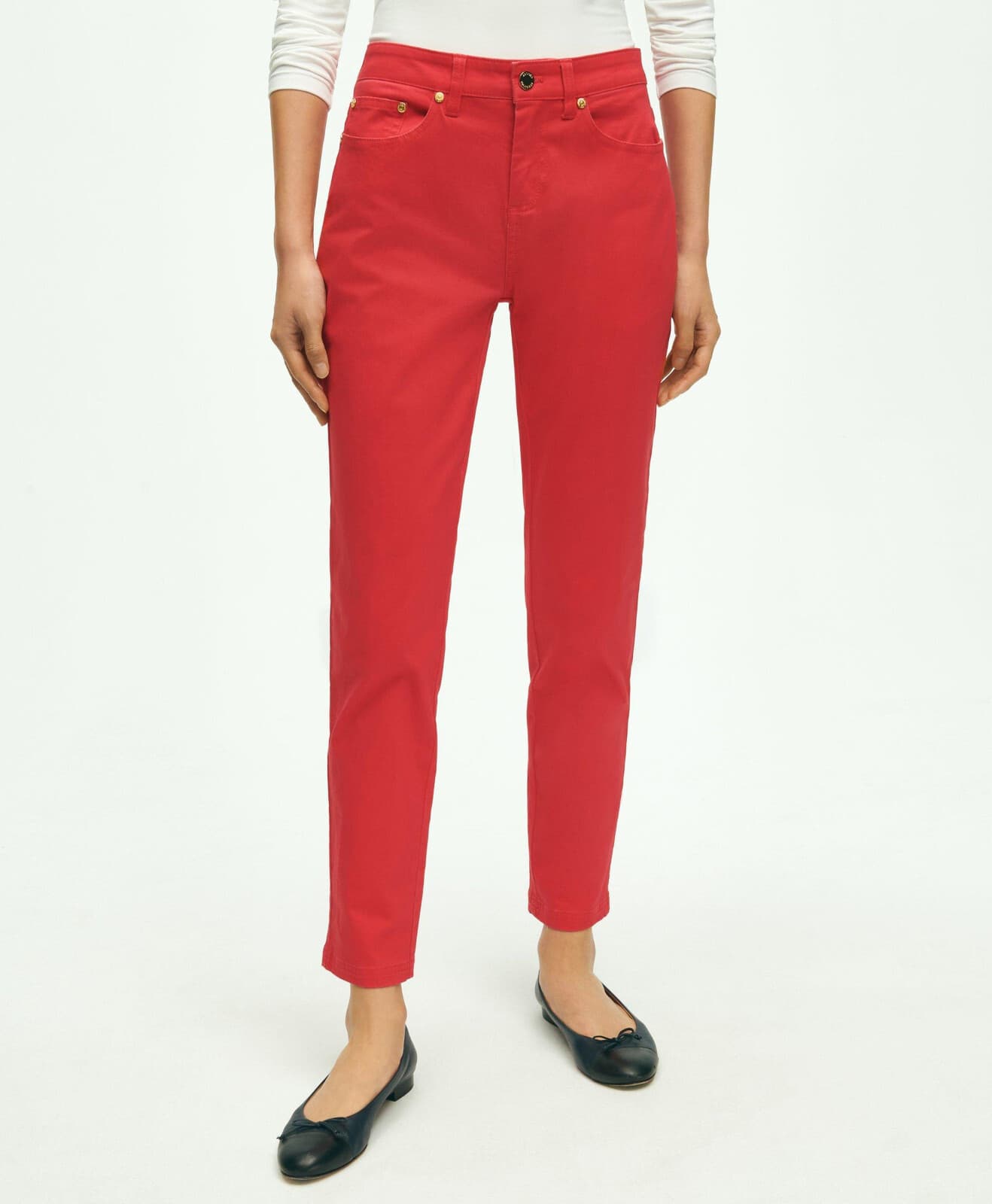NWoT Brooks Brothers Natalie Fit Pant Zip Slim Leg Stretch Cotton Pink Sz.O $148 - Thumbnail 2