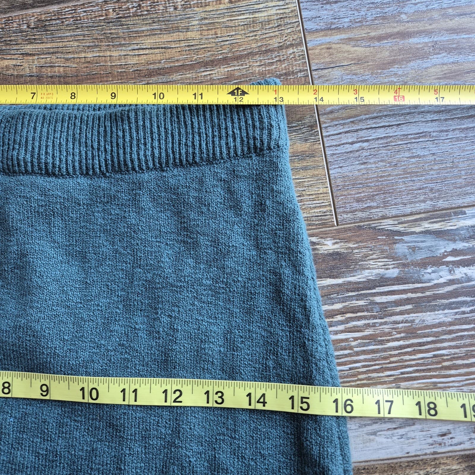Free People Beach Cotton Blend Knit Midi Pencil Skirt Elastic Waist Green Sz.XS - Thumbnail 9