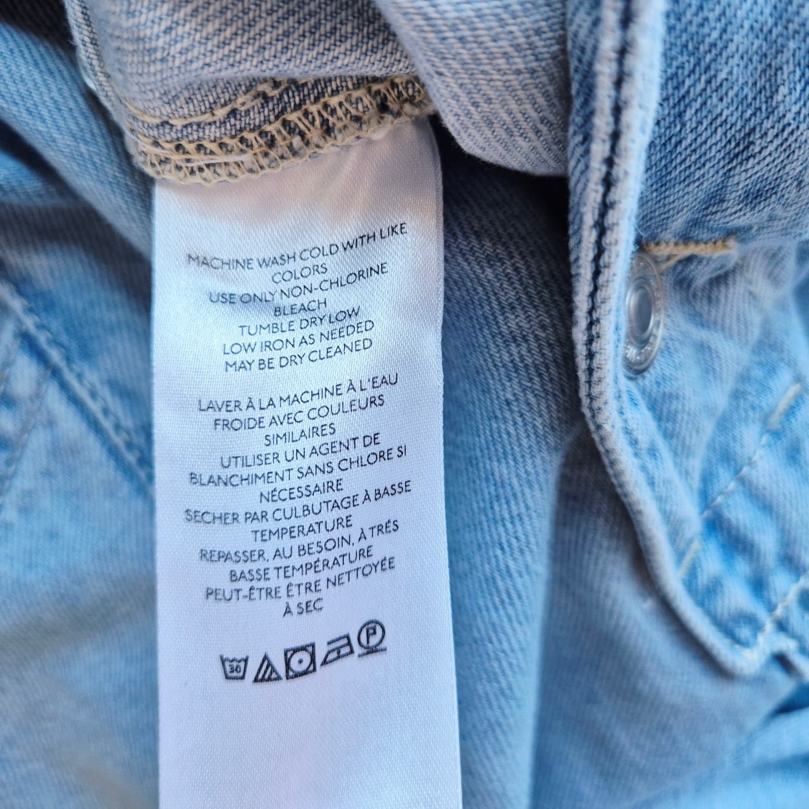 NWoT We The Free Marci Denim Jumpsuit Button Short Sleeve Light Washed Blue Sz.S - Thumbnail 9