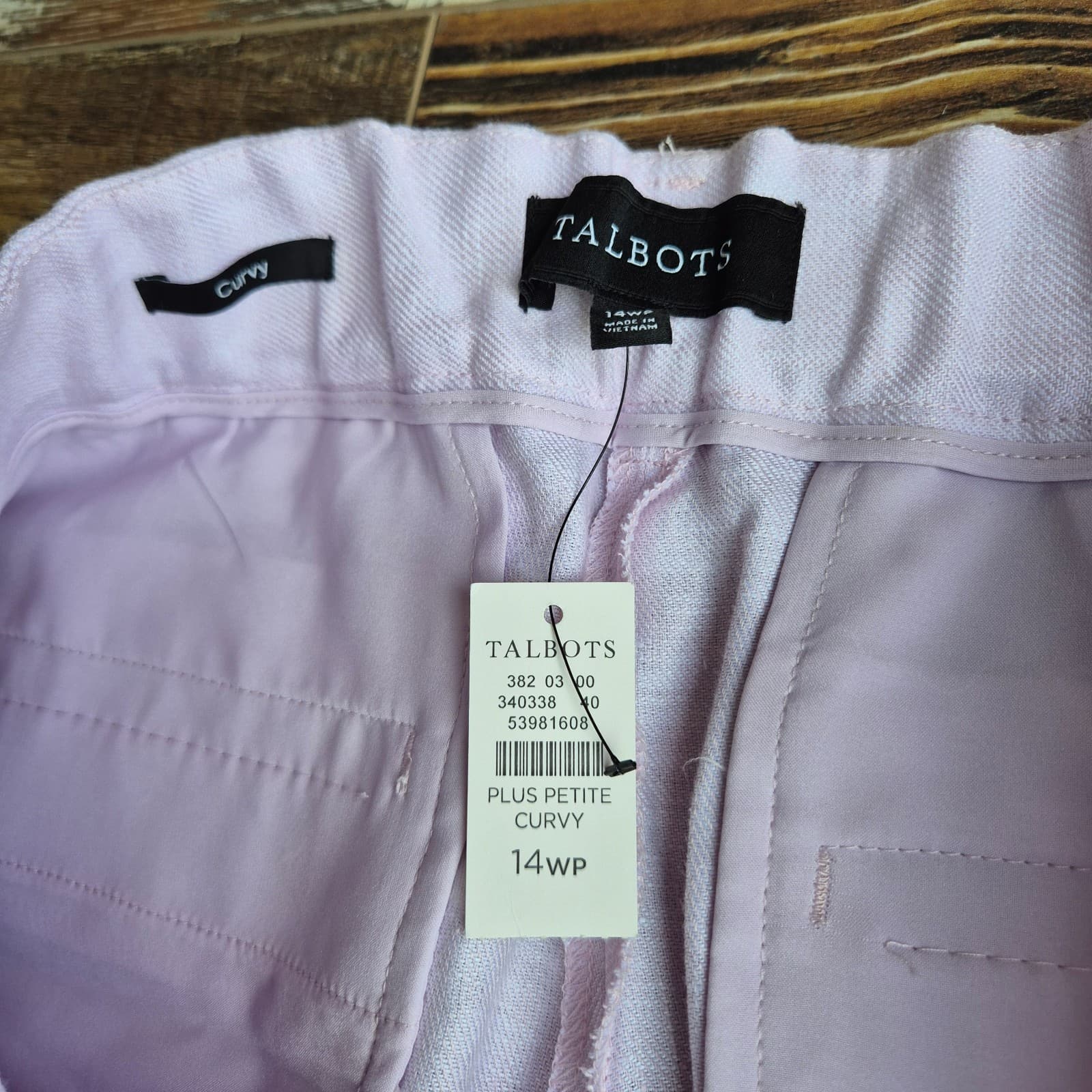 NWT Talbots 100% Linen Curvy Cropped Pant Zip Pocket Light Pink Plus Petite 14WP - Thumbnail 4