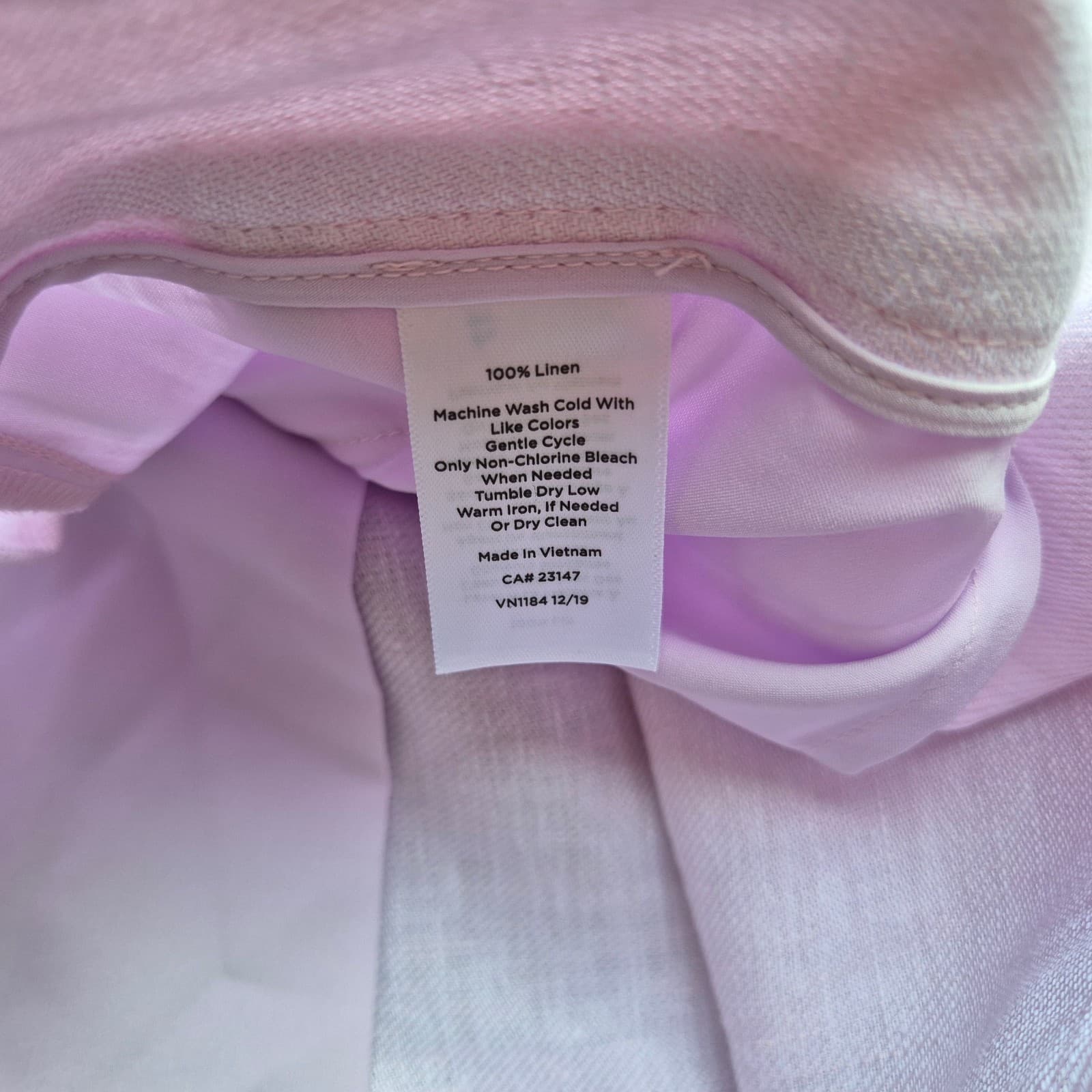 NWT Talbots 100% Linen Curvy Cropped Pant Zip Pocket Light Pink Plus Petite 14WP - Thumbnail 5