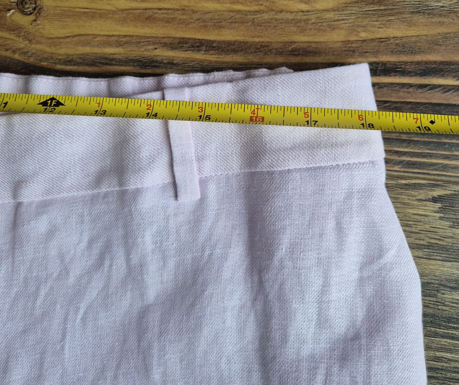 NWT Talbots 100% Linen Curvy Cropped Pant Zip Pocket Light Pink Plus Petite 14WP - Thumbnail 7