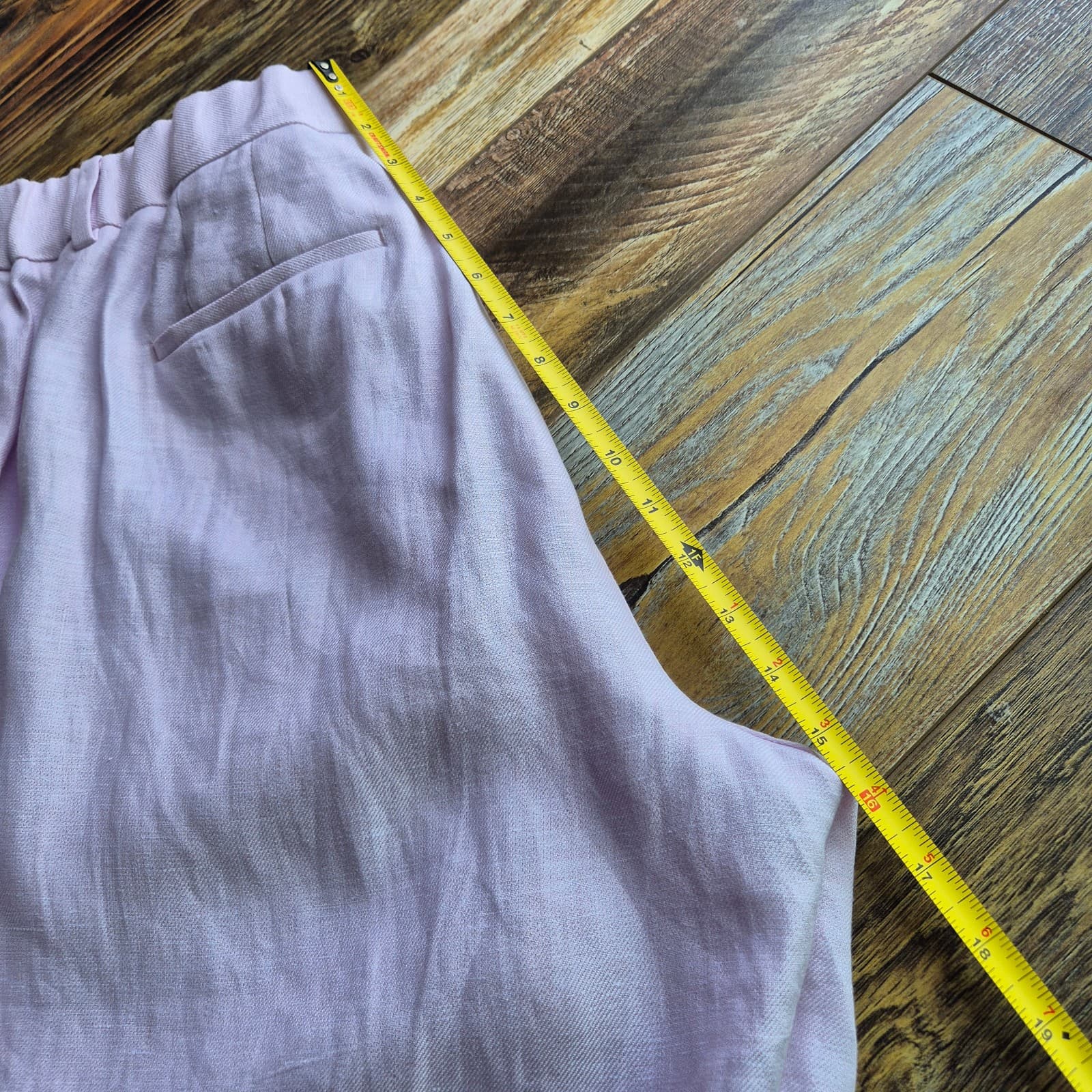 NWT Talbots 100% Linen Curvy Cropped Pant Zip Pocket Light Pink Plus Petite 14WP - Thumbnail 9