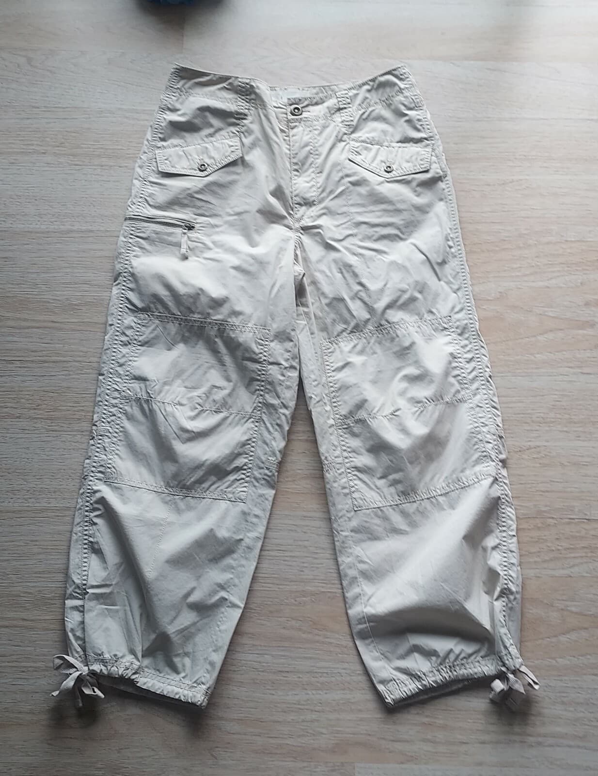 Anthropologie Ripley Utility Pants Drawstring-Hem Ivory Cotton Blend Women 28 - Thumbnail 2
