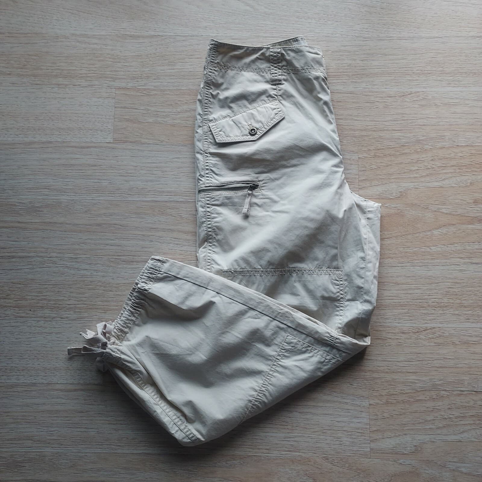Anthropologie Ripley Utility Pants Drawstring-Hem Ivory Cotton Blend Women 28 - Thumbnail 3